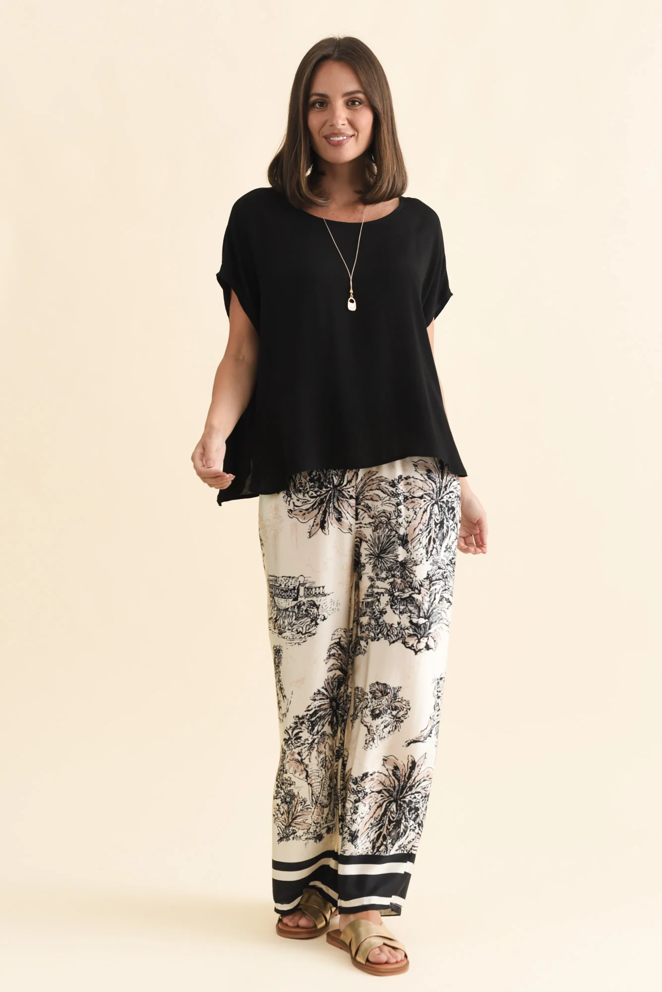 Sali Black Drape Top - Image 2