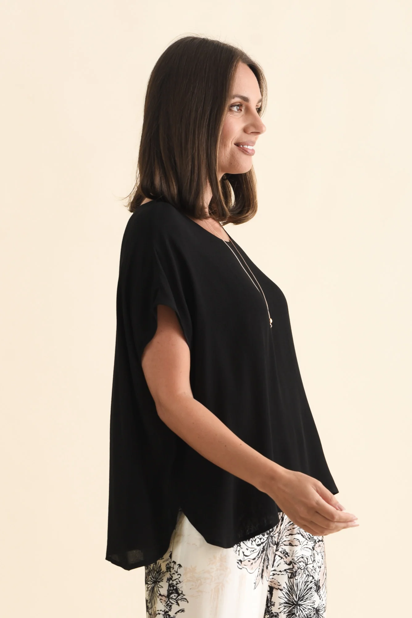 Sali Black Drape Top - Image 3