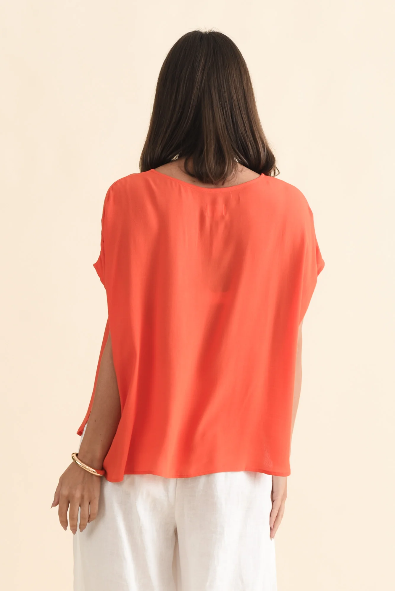 Sali Orange Drape Top - Image 4
