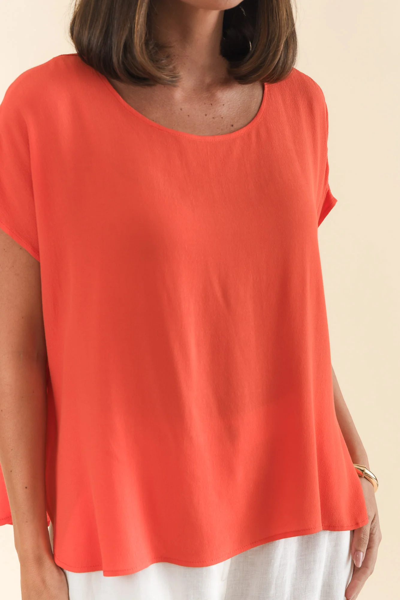 Sali Orange Drape Top - Image 5