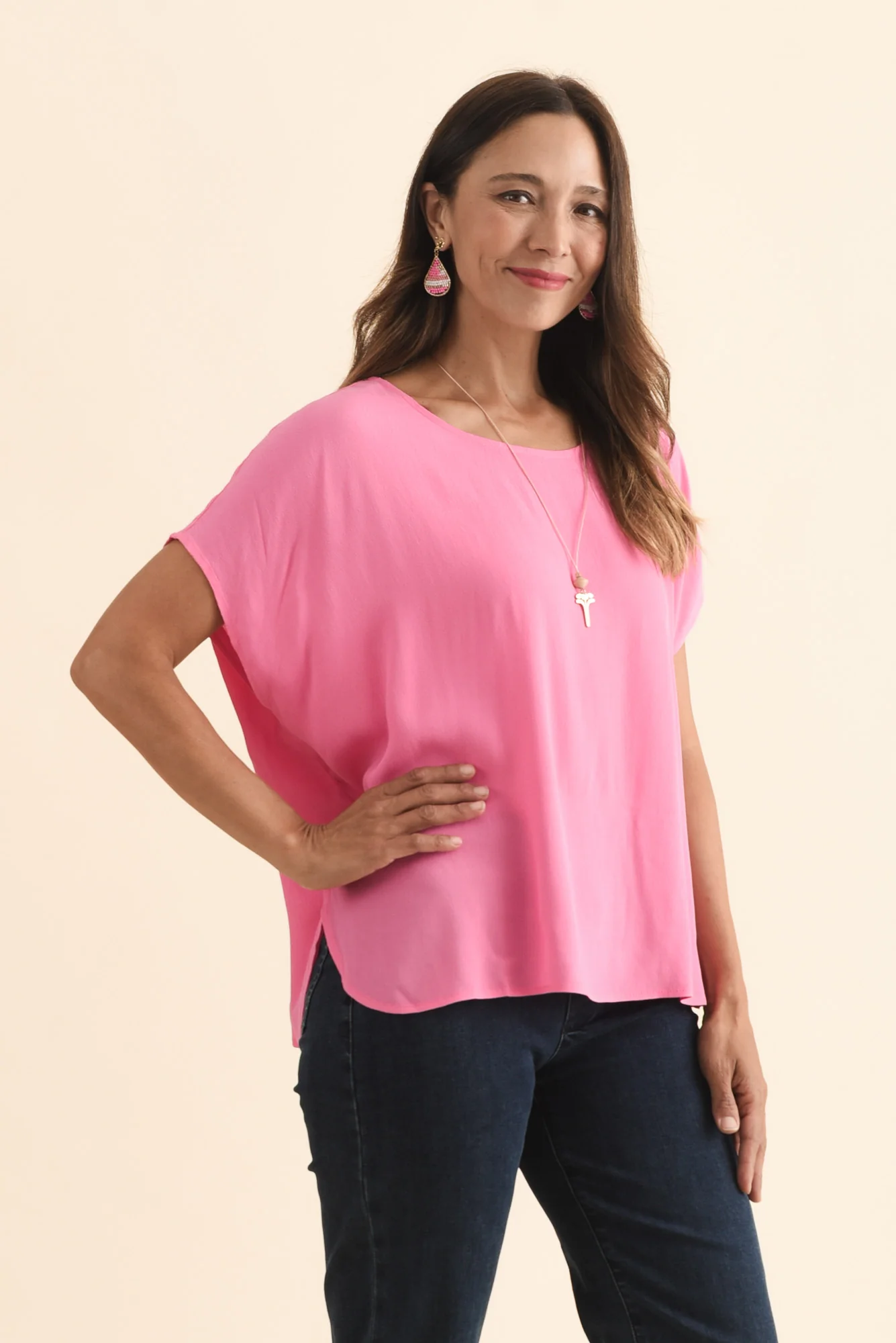 Sali Pink Drape Top - Image 3