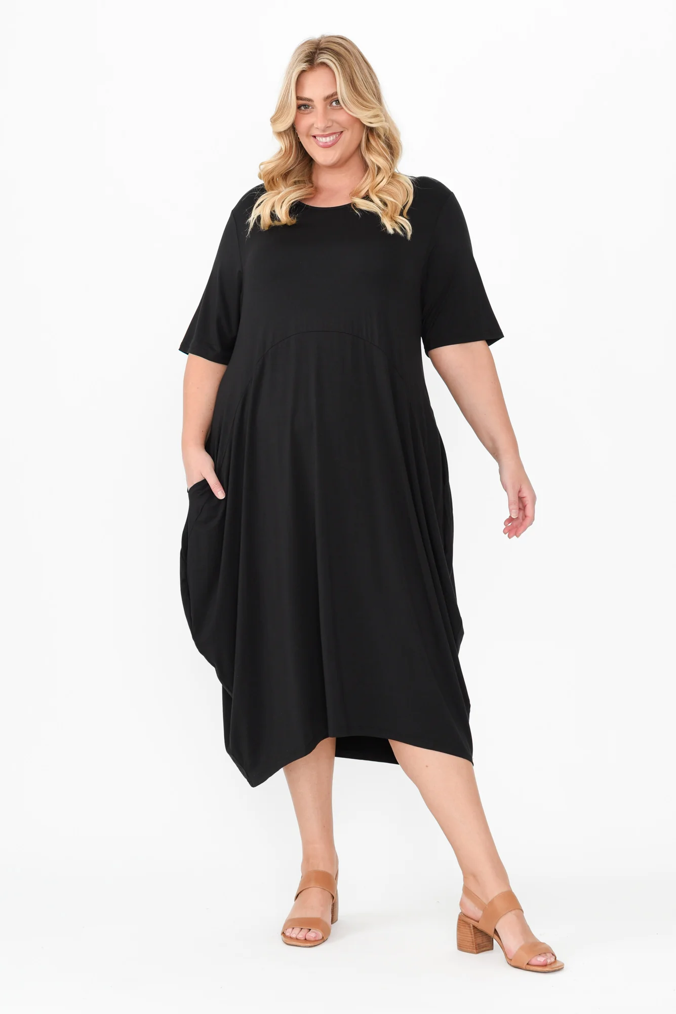 Samiya Black Bamboo Dress - Image 12