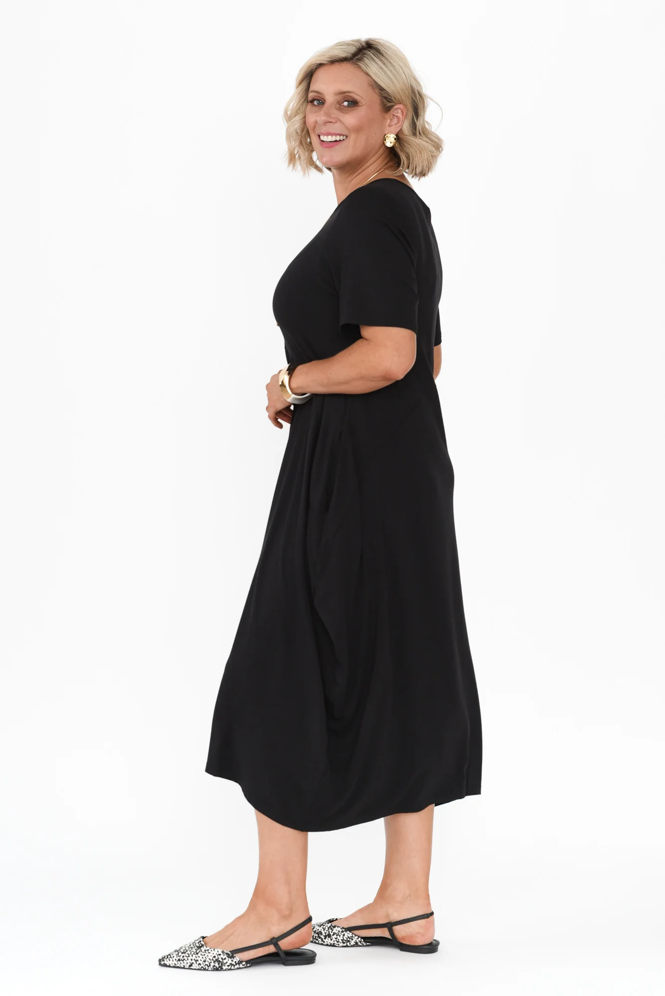 Samiya Black Bamboo Dress - Image 5