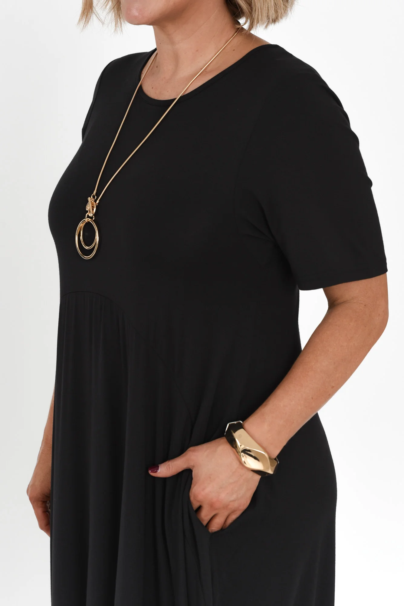 Samiya Black Bamboo Dress - Image 7