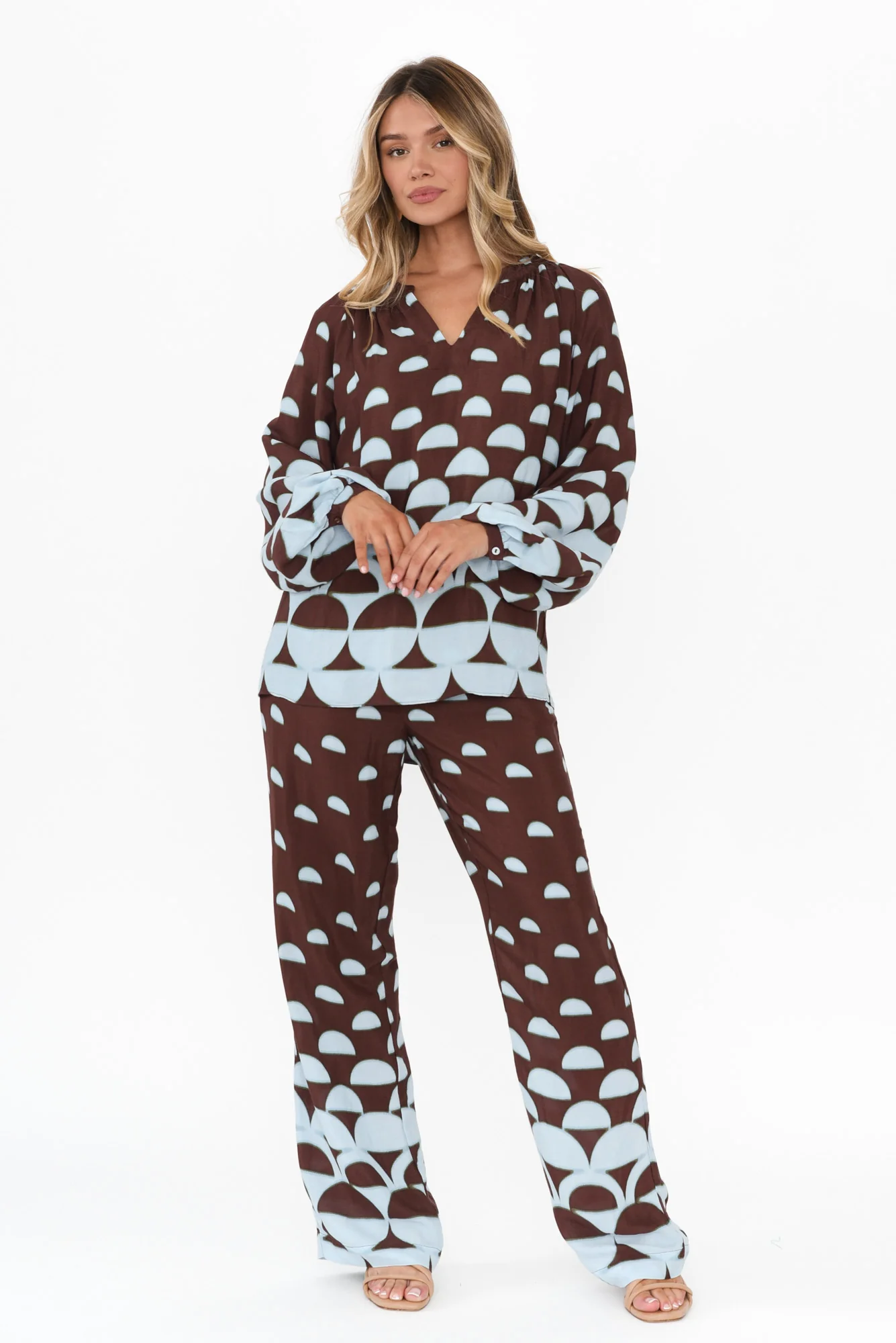 Second Valley Brown Geo Pants - Image 6