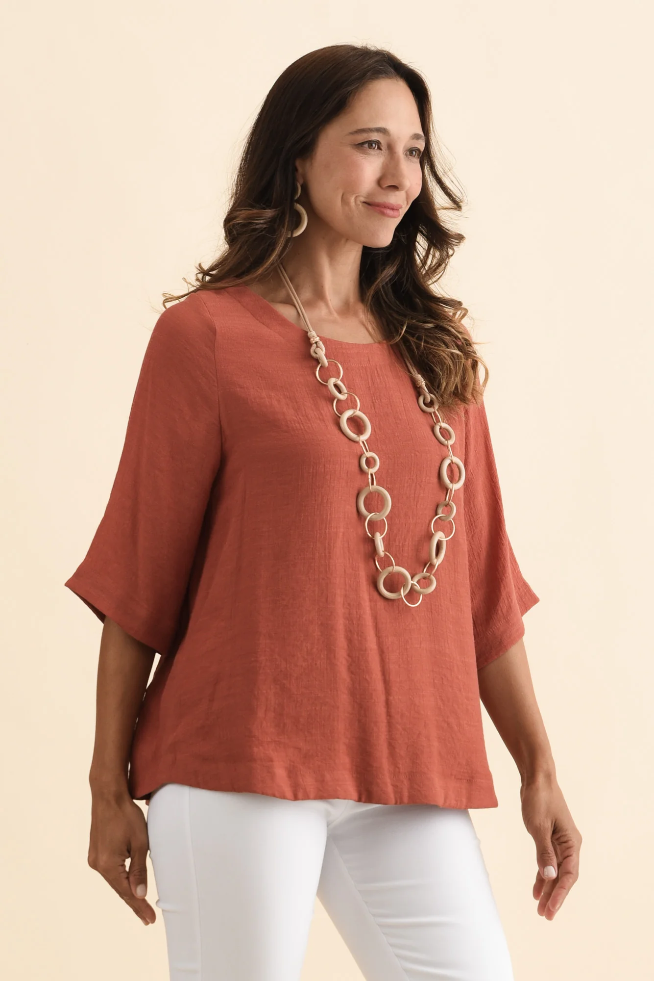 Selena Rust 3/4 Sleeve Top - Image 4