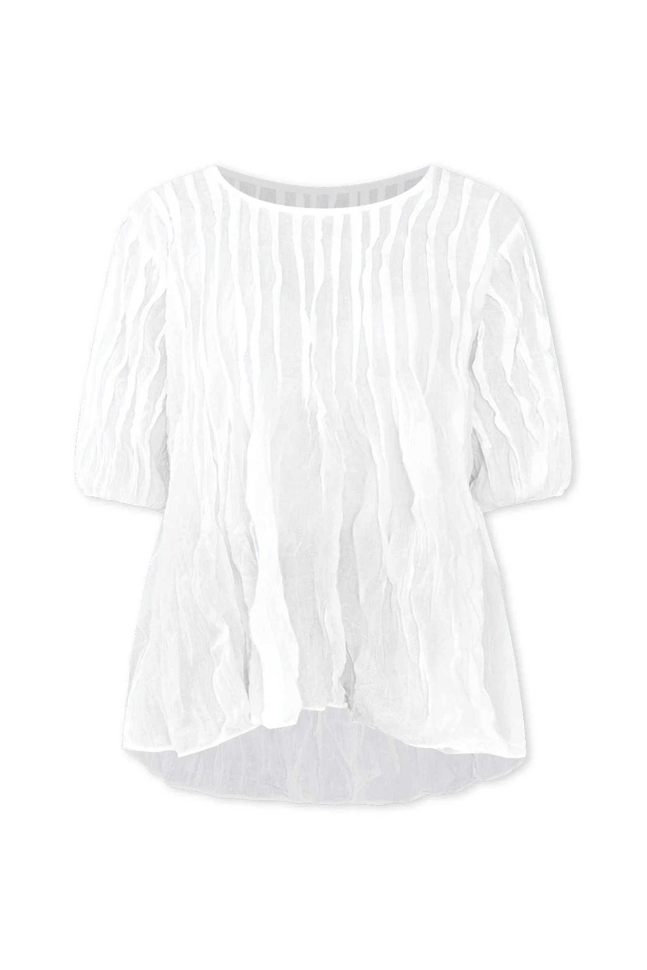 Selma White Crinkle Cotton Top - Image 4