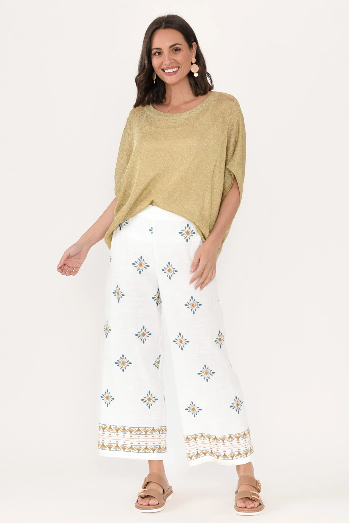 Sew Cream Geo Embroidered Pants - Image 6