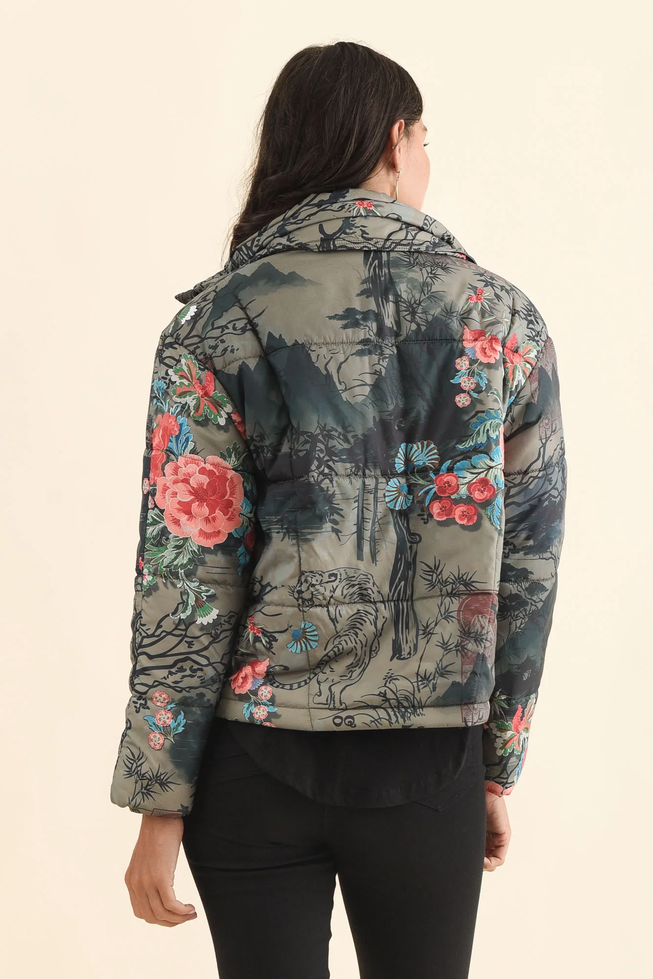 Simona Pink Flower Puffer Jacket - Image 4