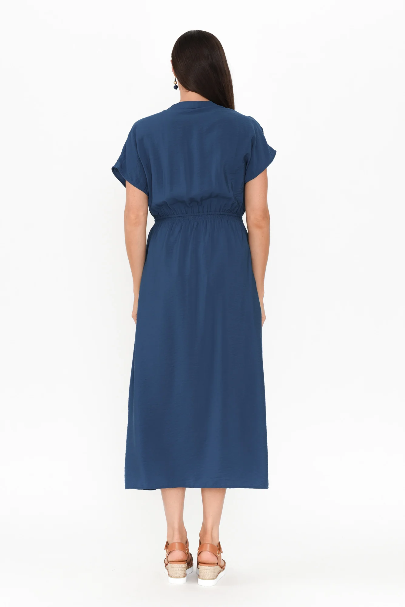 Simone Blue Button Dress - Image 5