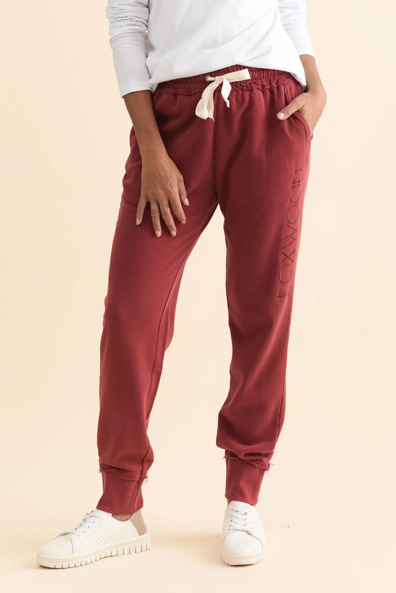 Simplified Cherry Cotton Drawstring Sweatpants