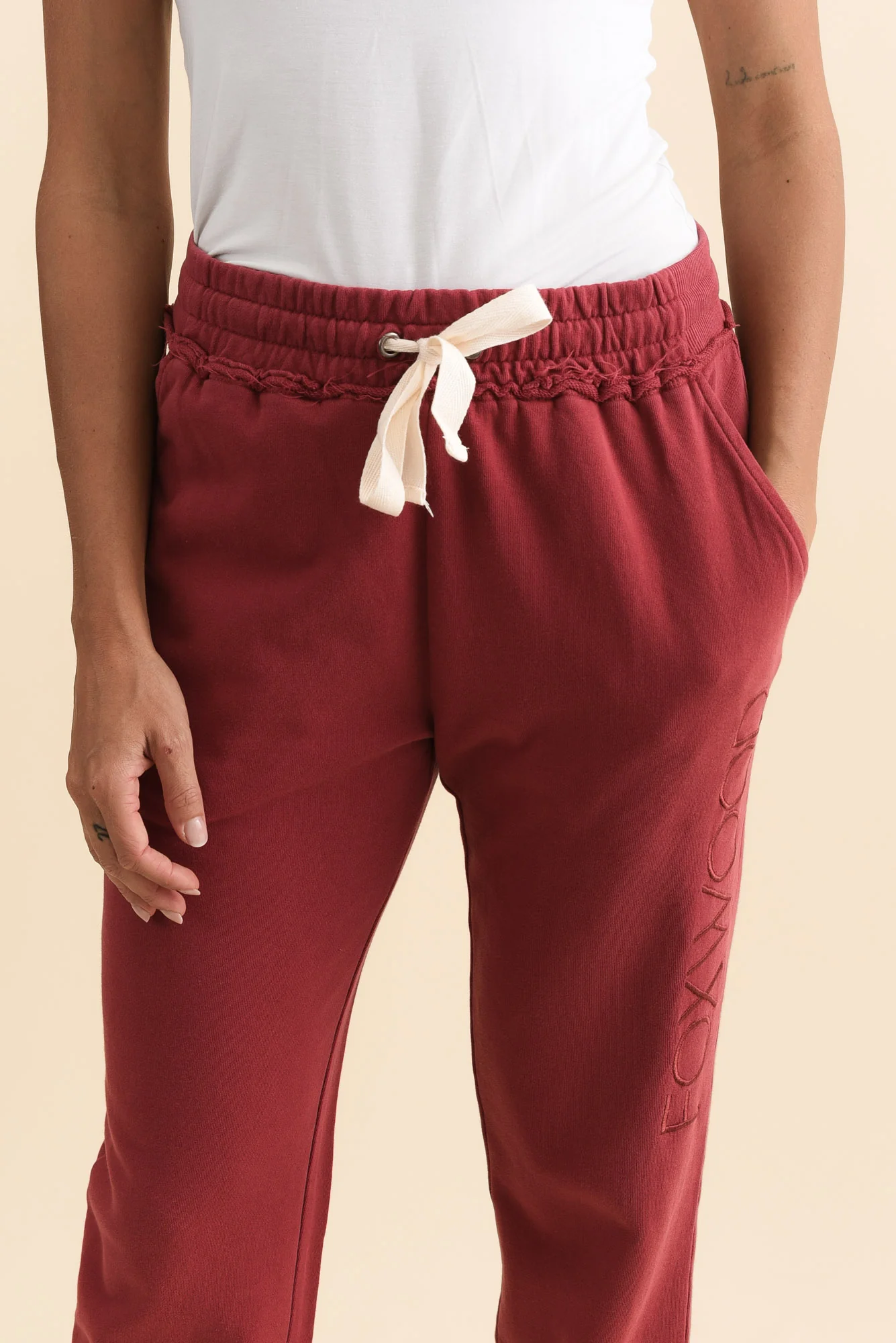 Simplified Cherry Cotton Drawstring Sweatpants - Image 5