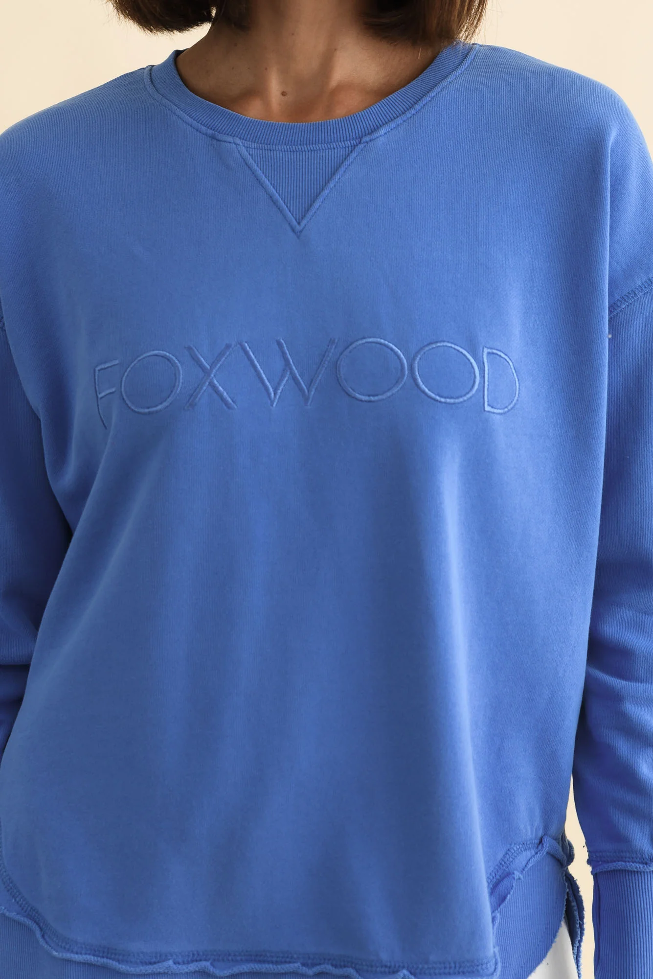 Simplified Cobalt Cotton Crewneck Sweatshirt - Image 6
