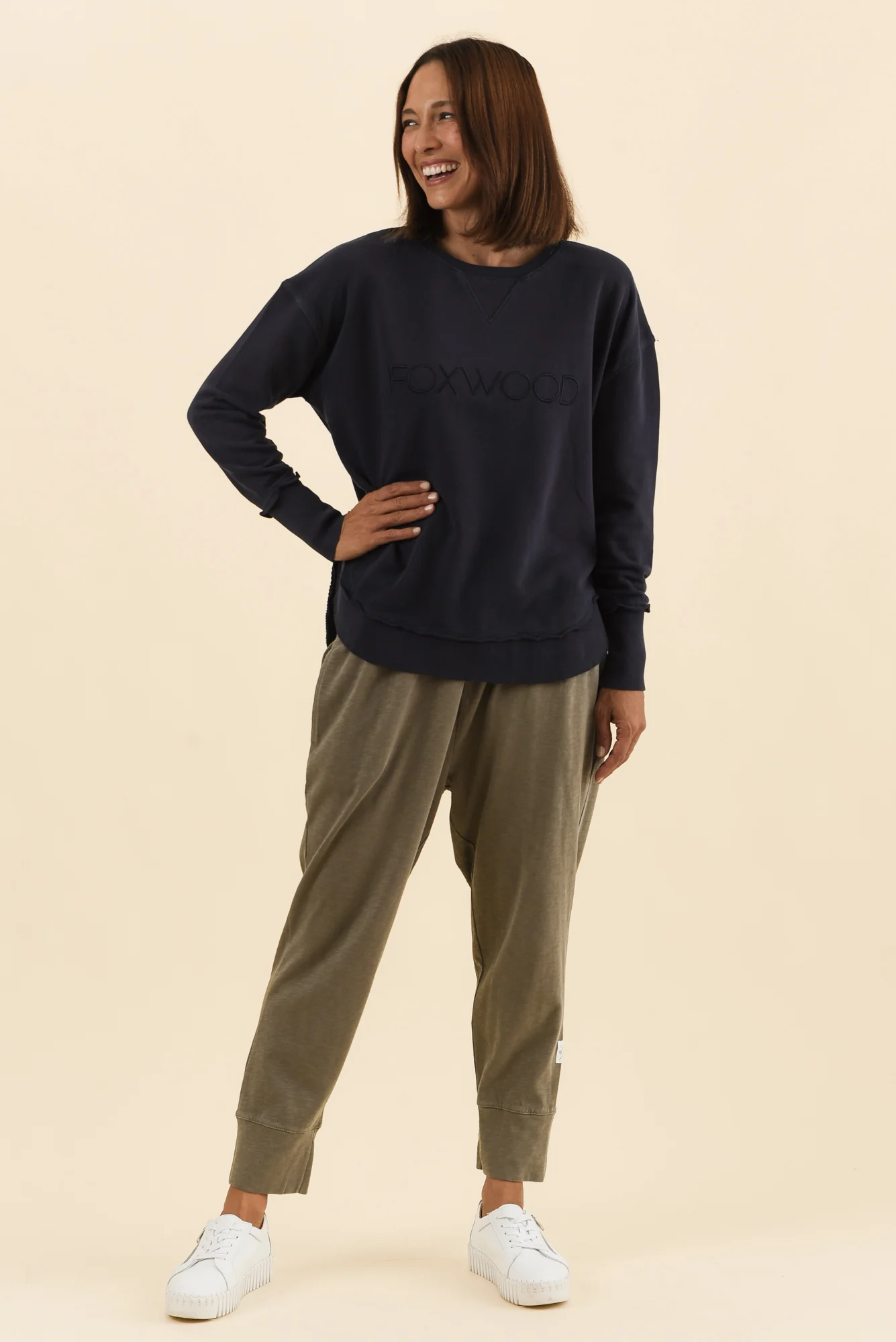 Simplified Navy Cotton Crewneck Sweatshirt - Image 6