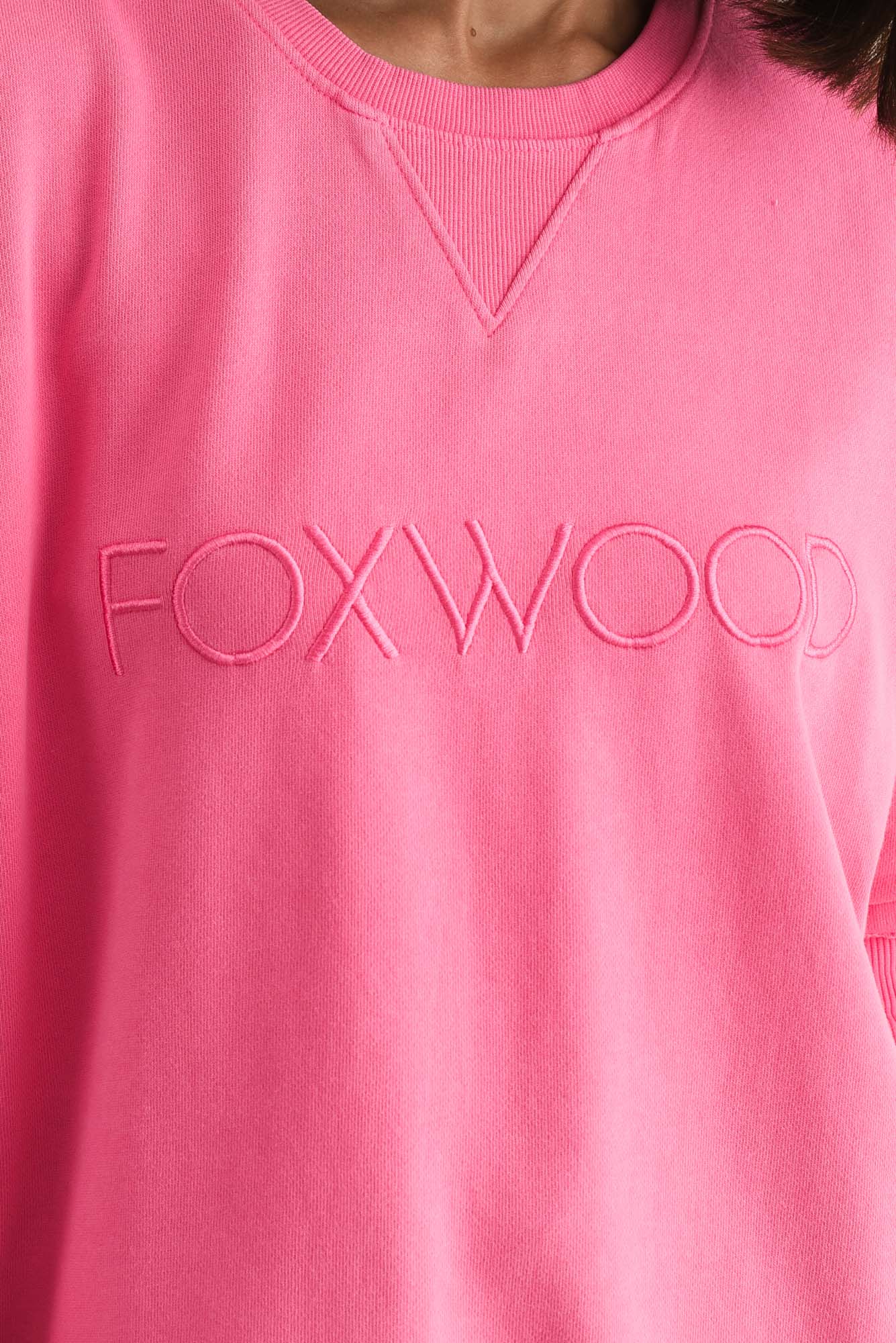 Simplified Pink Cotton Crewneck Sweatshirt - Image 6