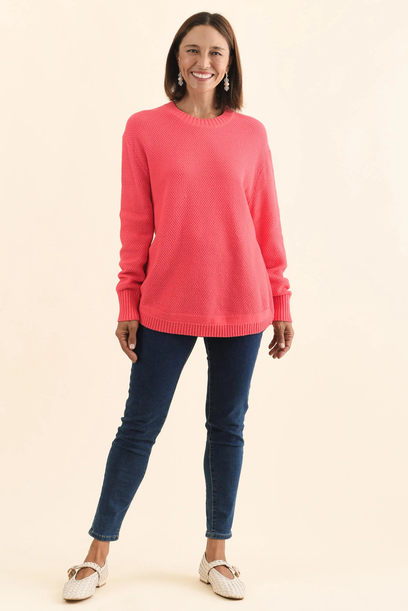 Skylar Coral Cotton Blend Knit Jumper - Image 6