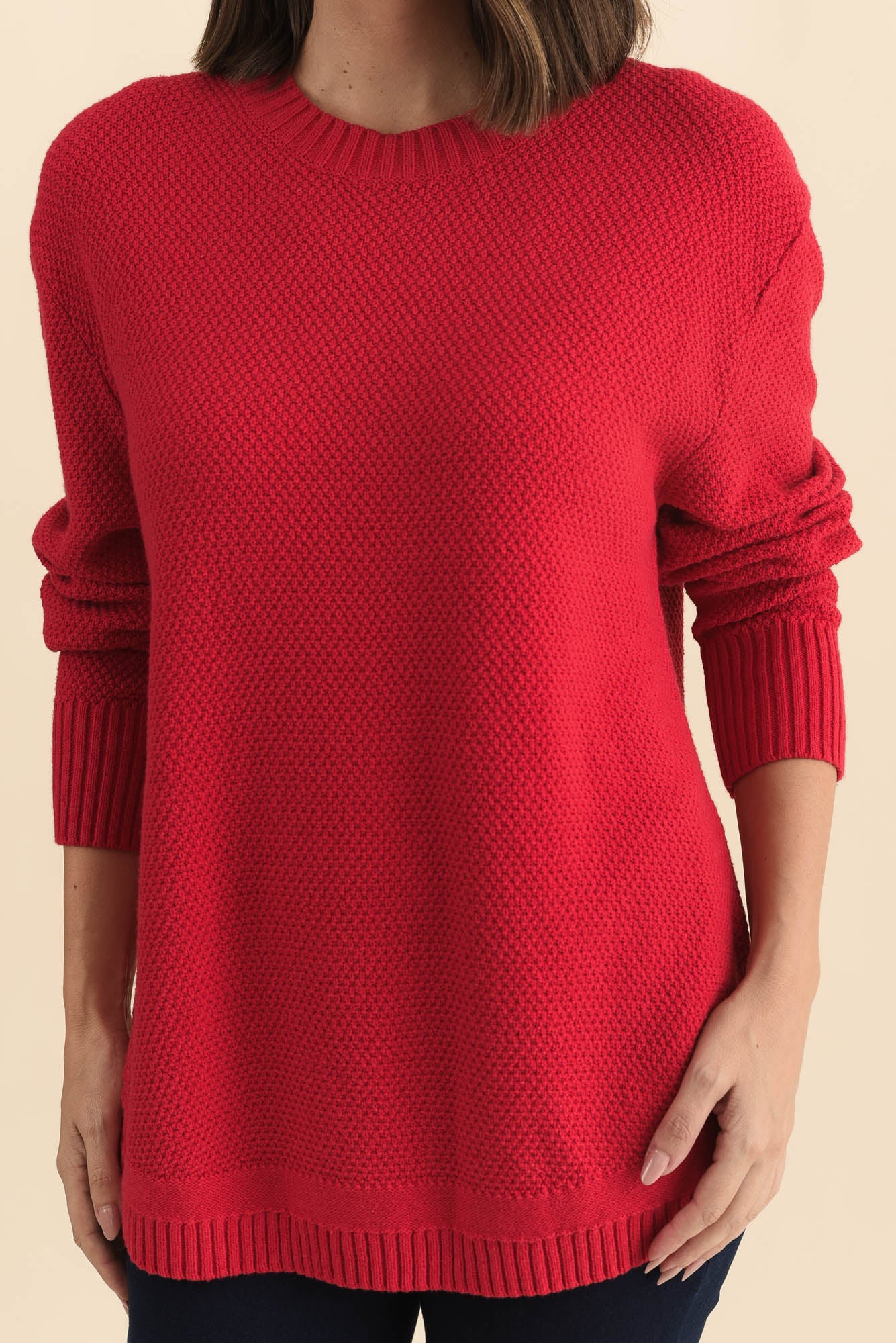 Skylar Red Cotton Blend Knit Jumper - Image 6