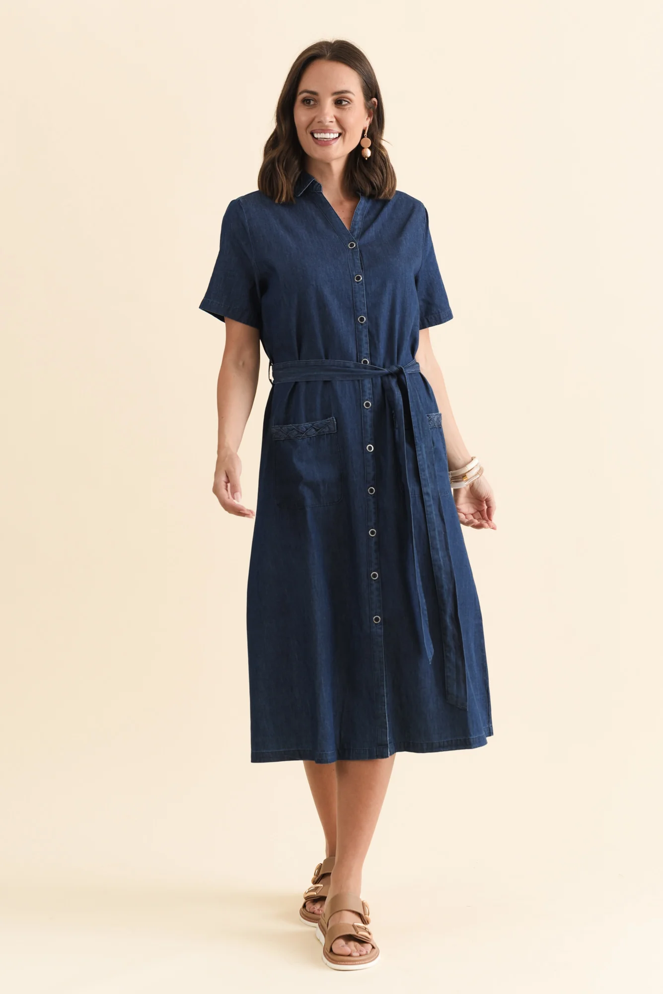 Sofie Soft Blue Denim Shirt Dress - Image 3