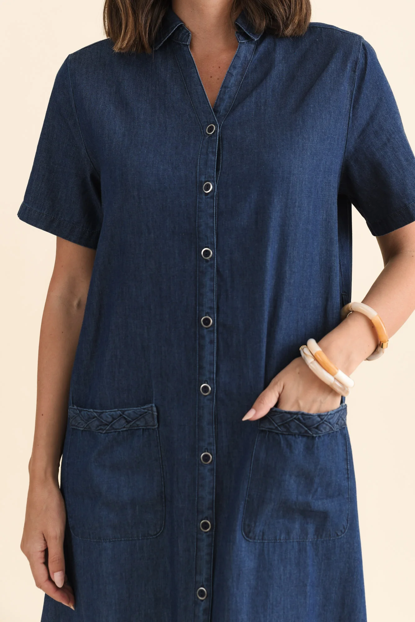 Sofie Soft Blue Denim Shirt Dress - Image 6