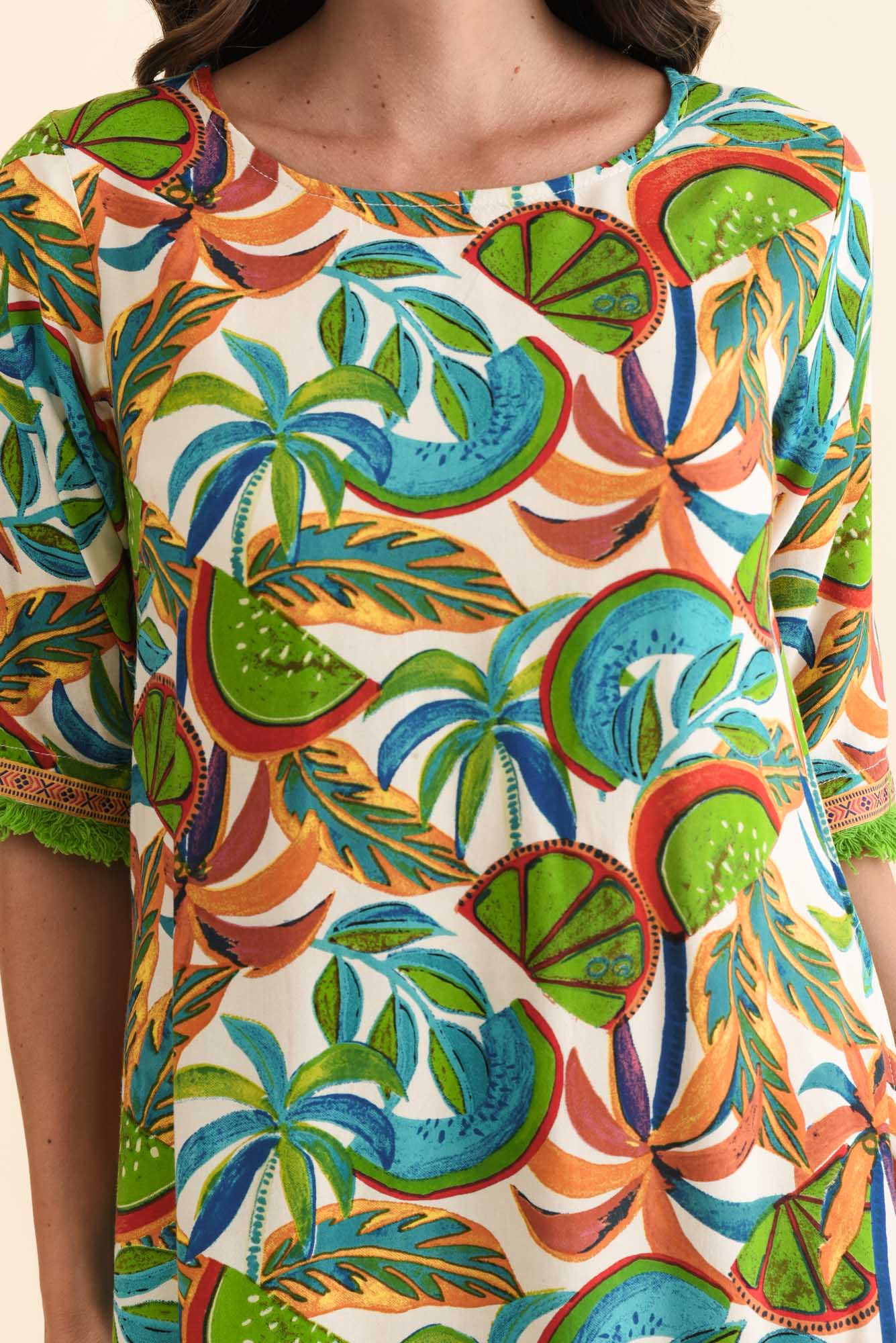 Solara Green Tropical Pocket Dress - Image 5