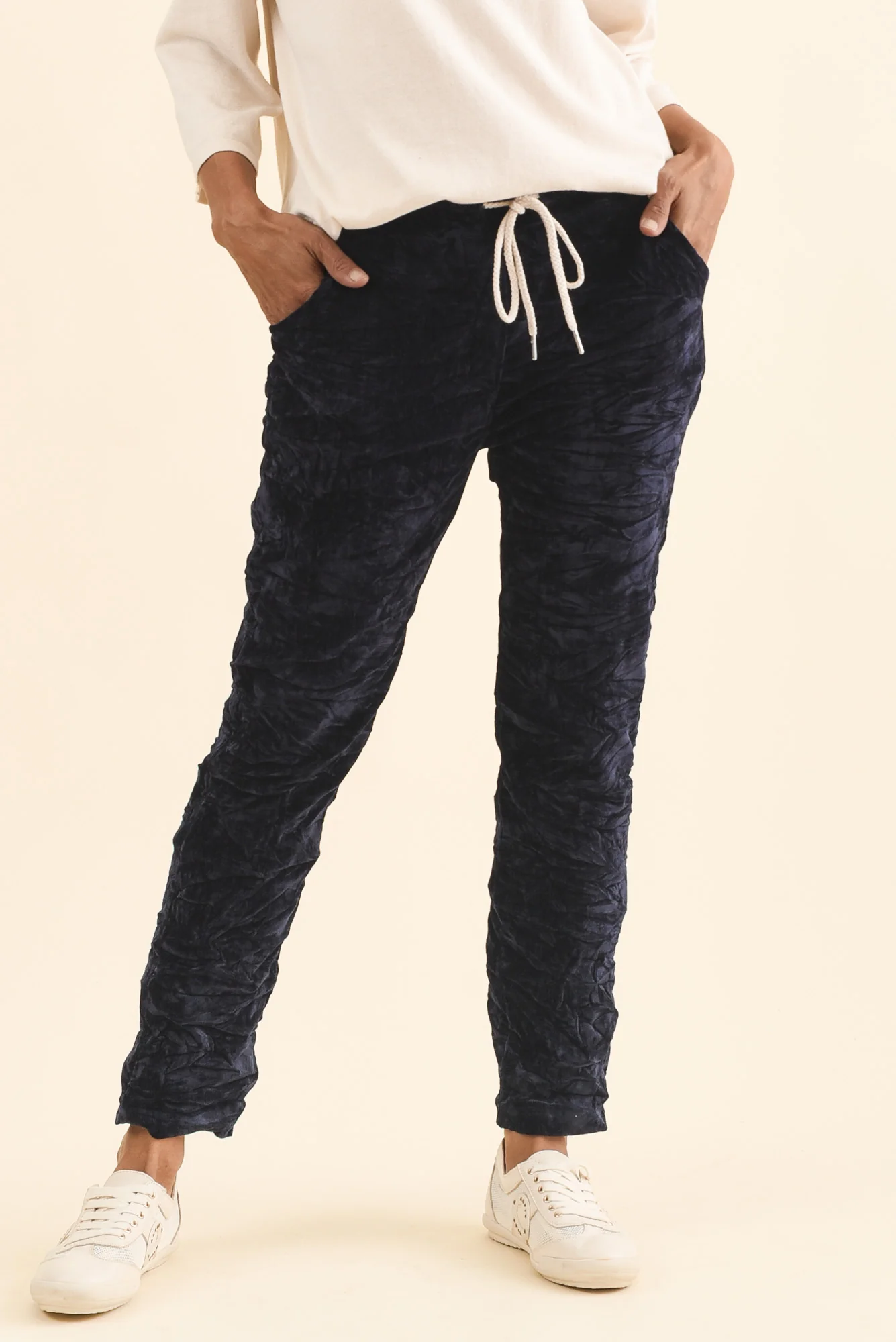 Soleil Navy Drawstring Pants