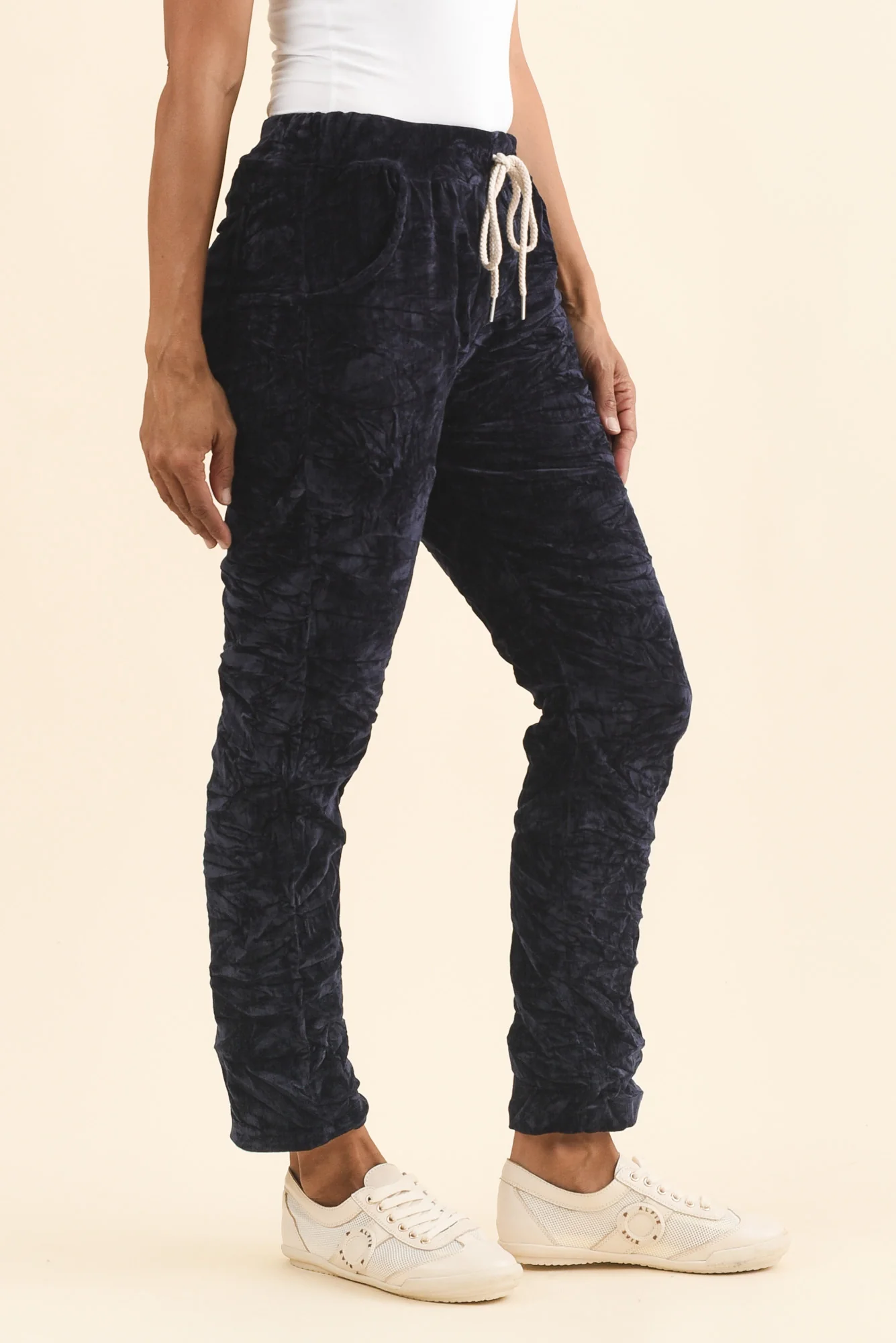 Soleil Navy Drawstring Pants - Image 3
