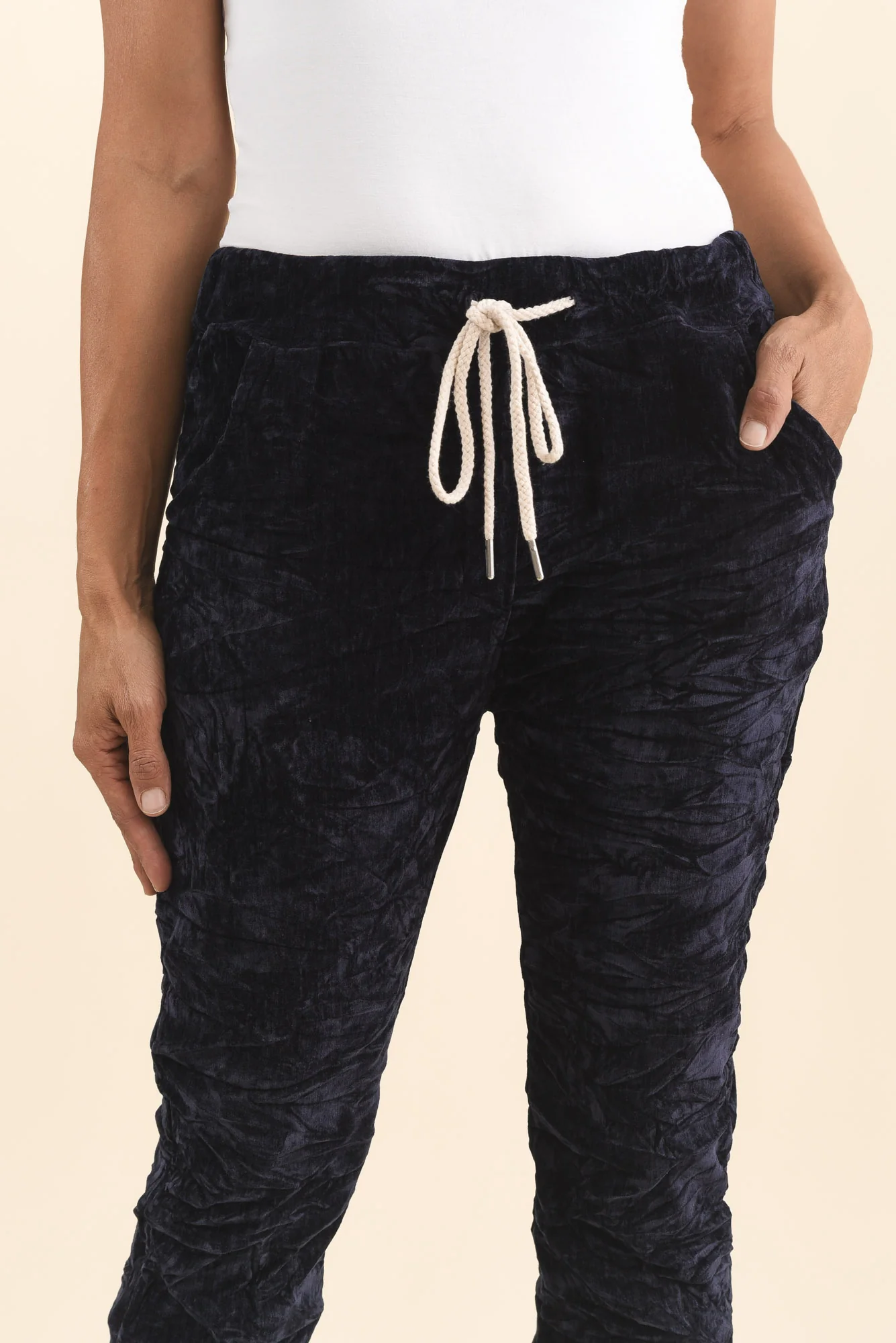Soleil Navy Drawstring Pants - Image 5