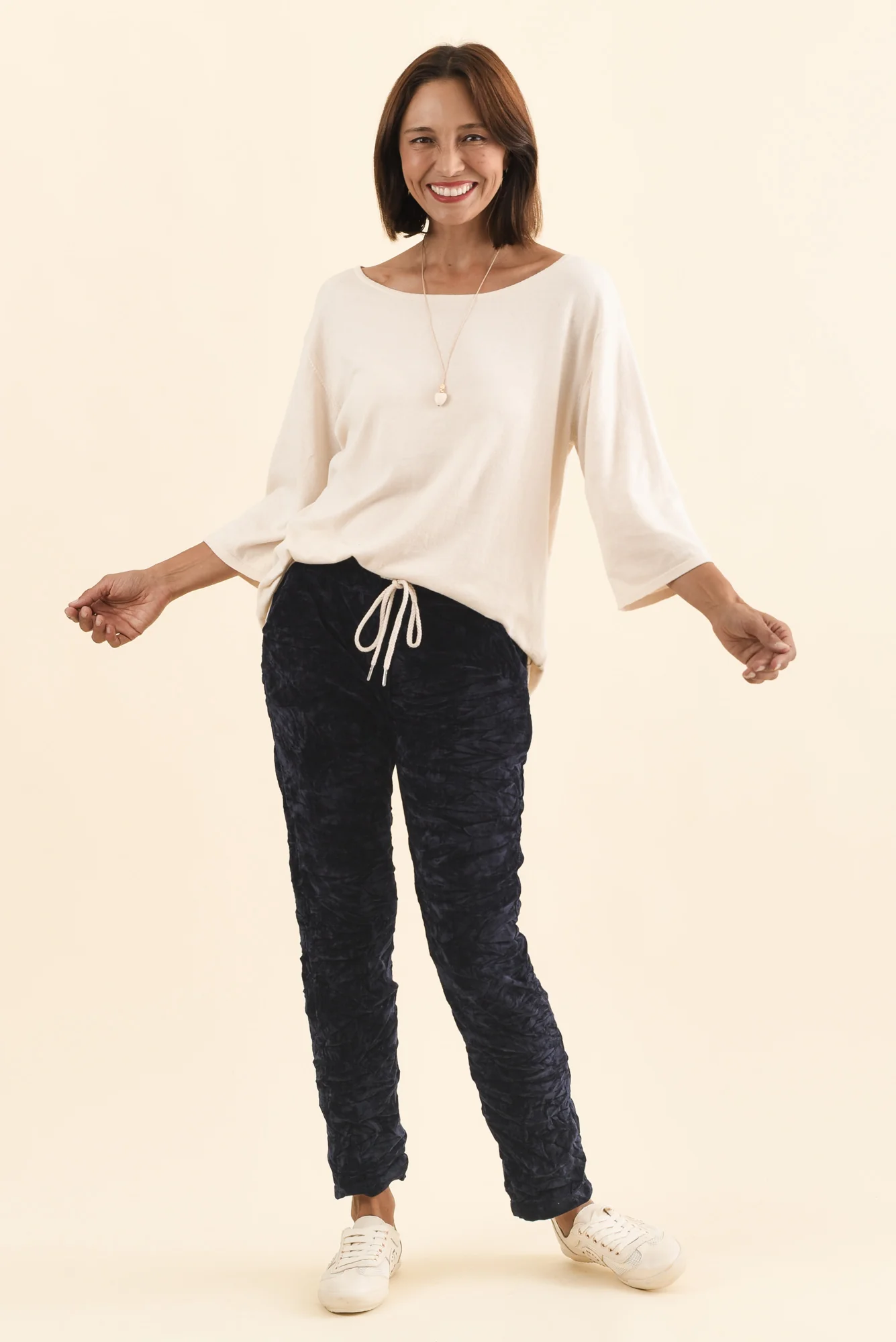 Soleil Navy Drawstring Pants - Image 6