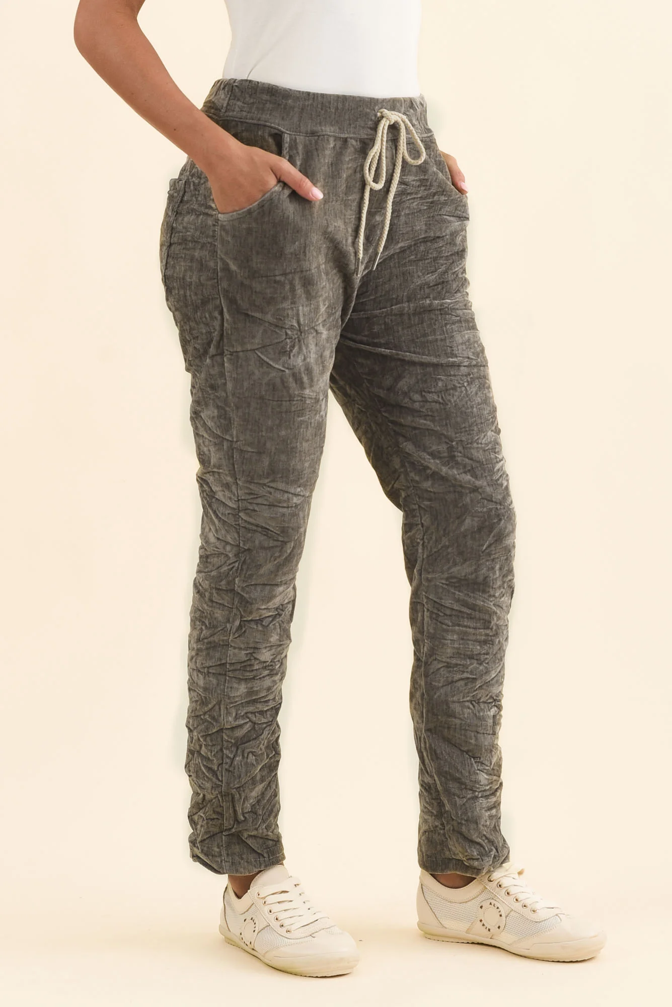 Soleil Taupe Drawstring Pants - Image 3