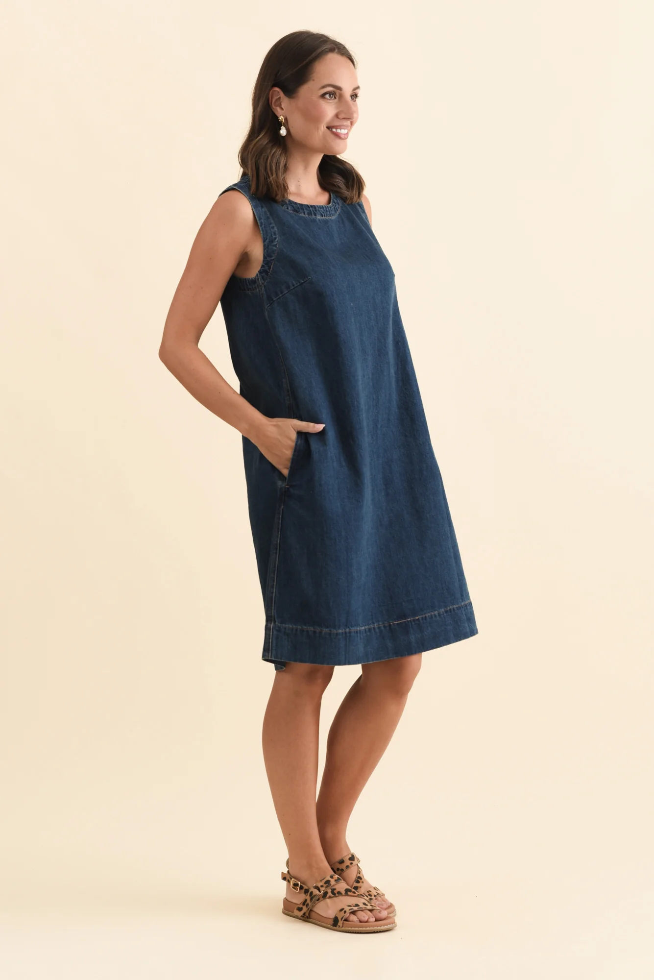 Sonny Blue Denim Pocket Dress - Image 3
