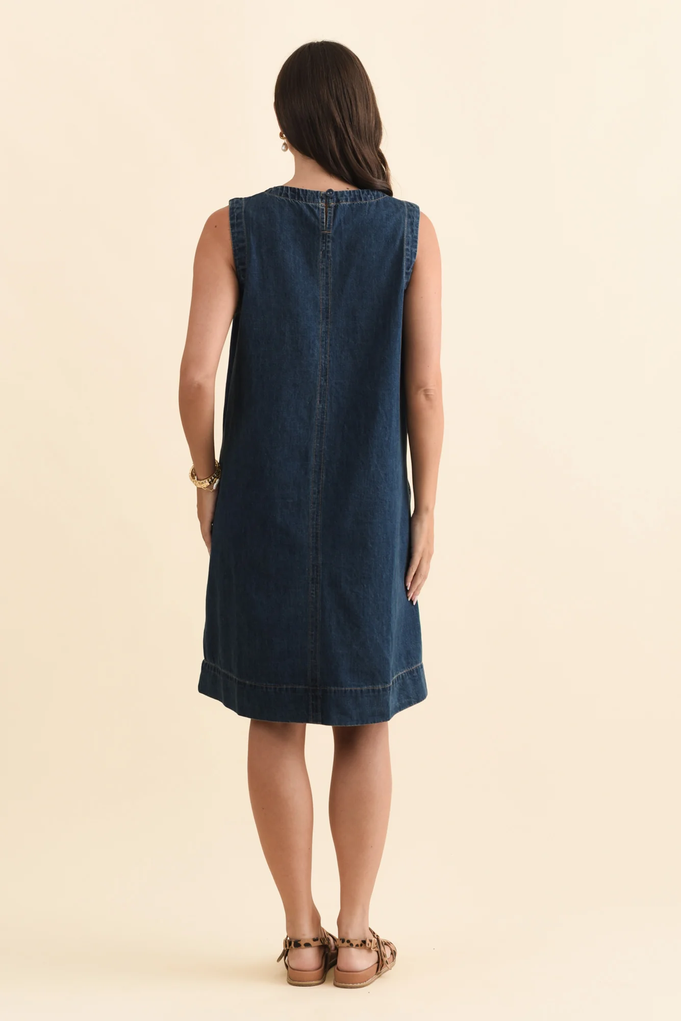 Sonny Blue Denim Pocket Dress - Image 4