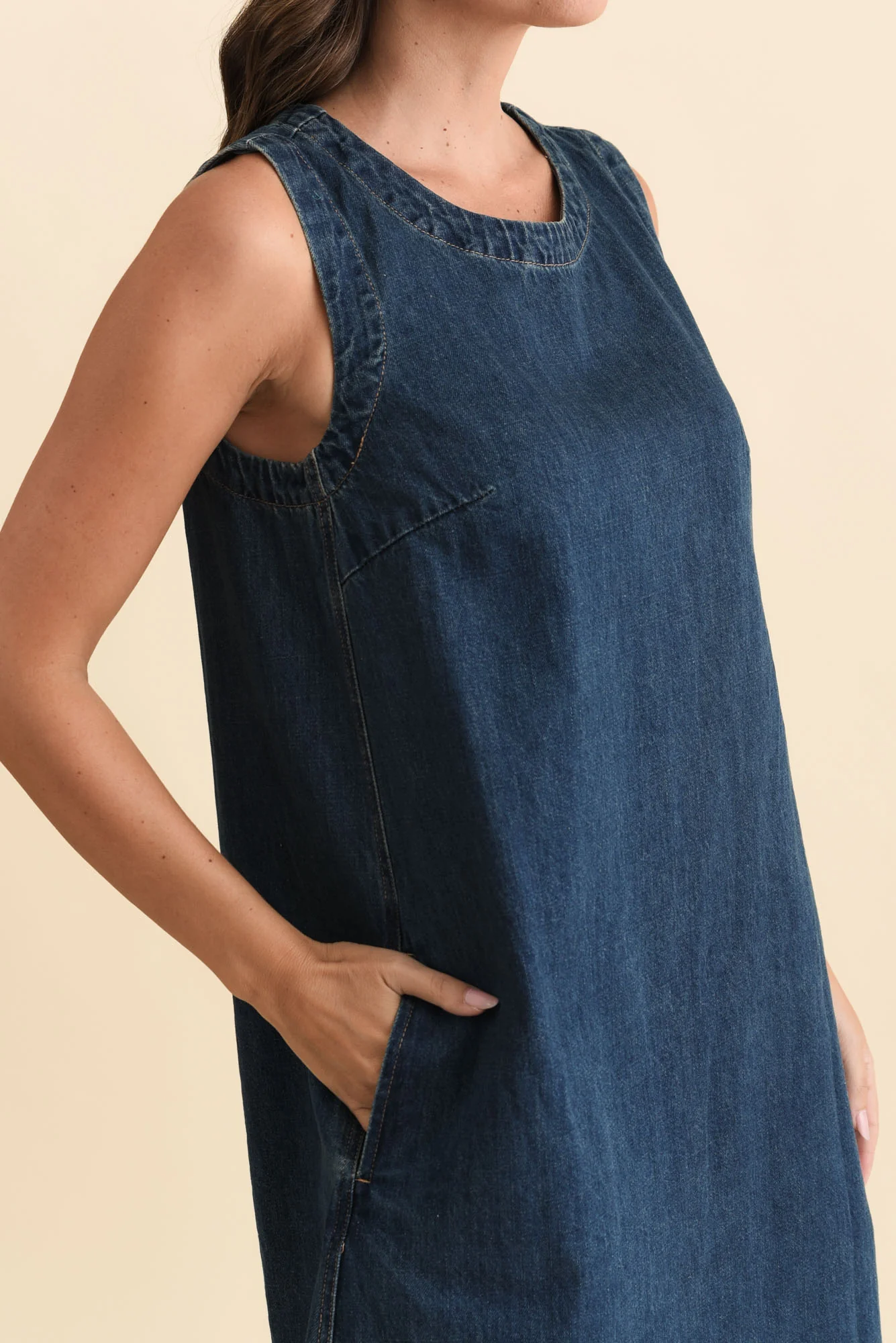 Sonny Blue Denim Pocket Dress - Image 5