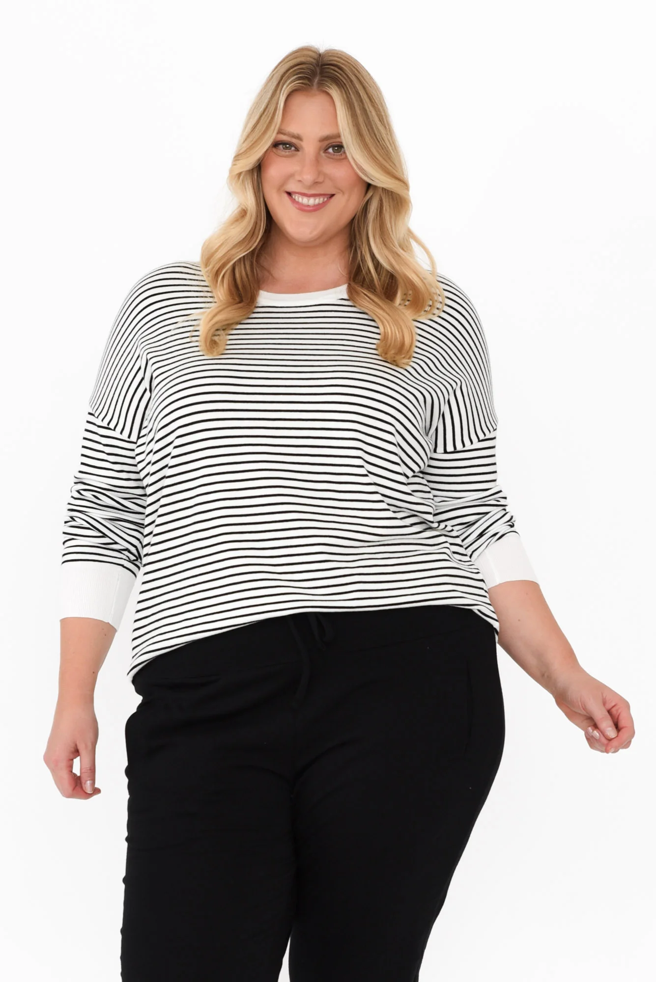Sophie Black Stripe Knit Jumper - Image 6