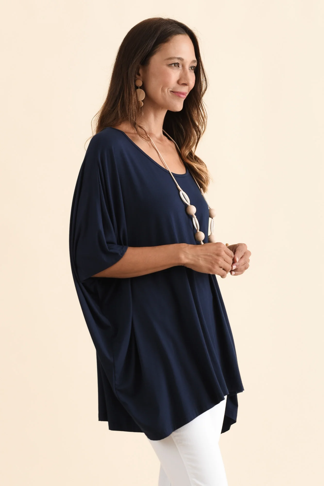 Sorronda Navy Bamboo Batwing Top - Image 4
