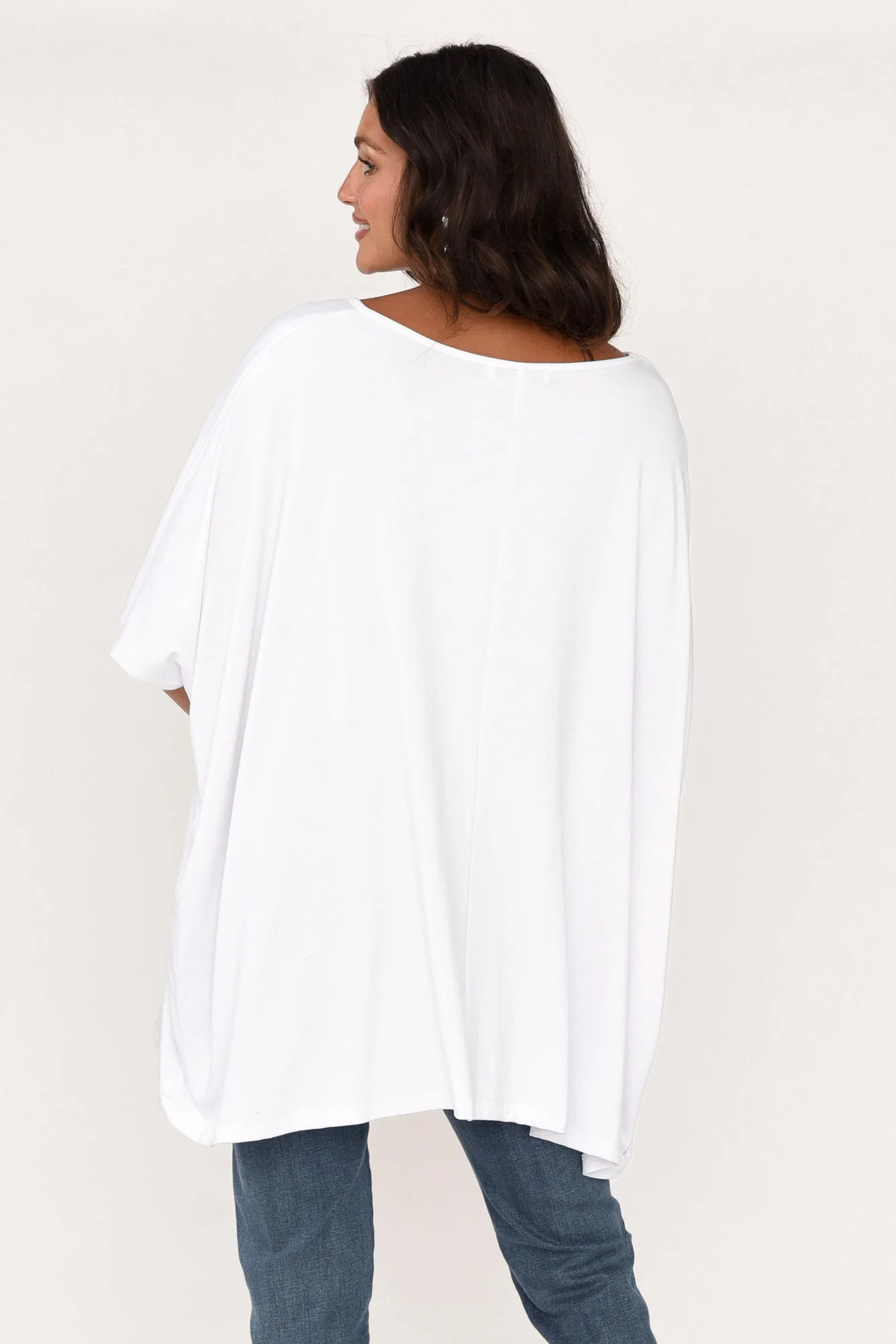 Sorronda White Bamboo Batwing Top - Image 11