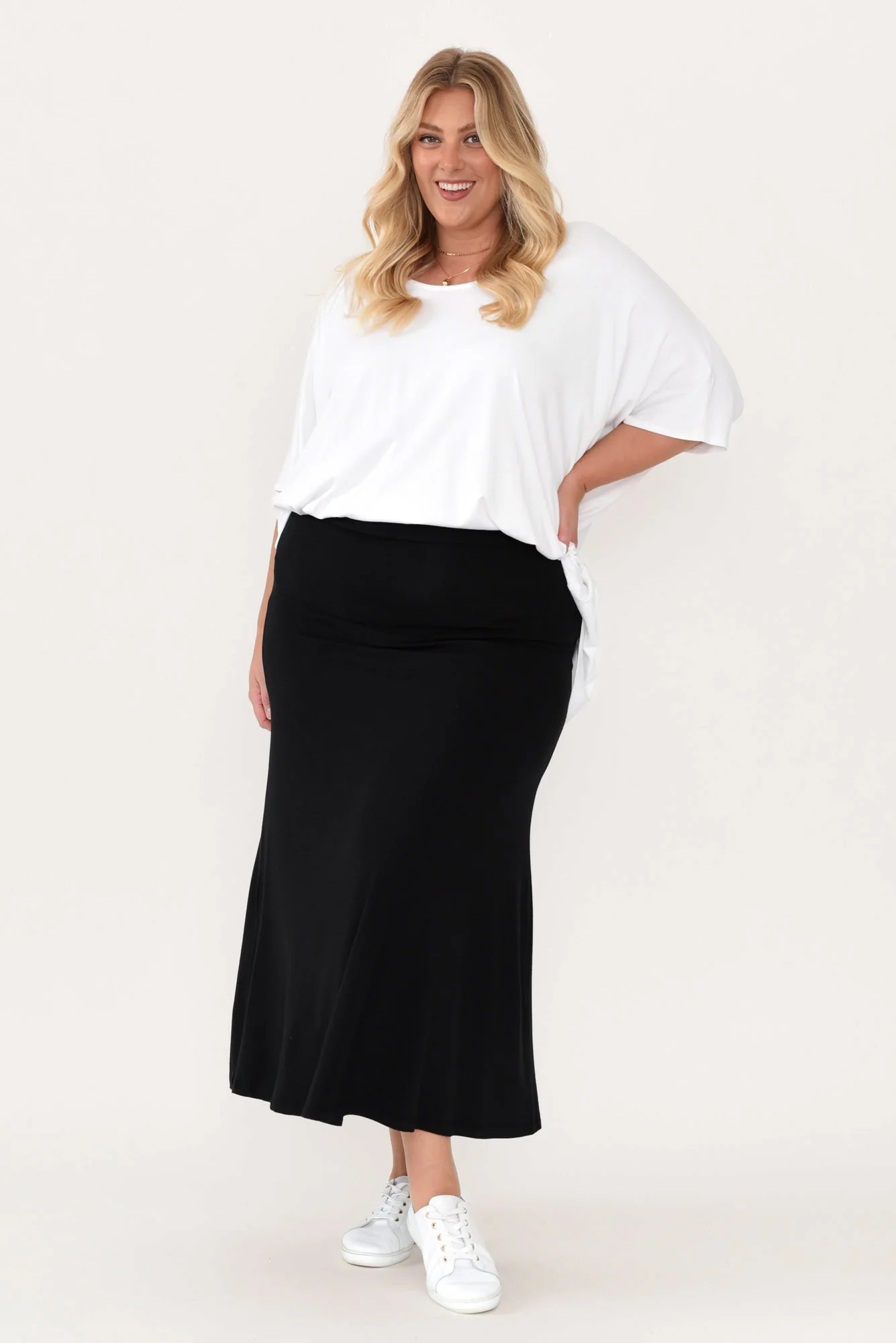 Sorronda White Bamboo Batwing Top - Image 13