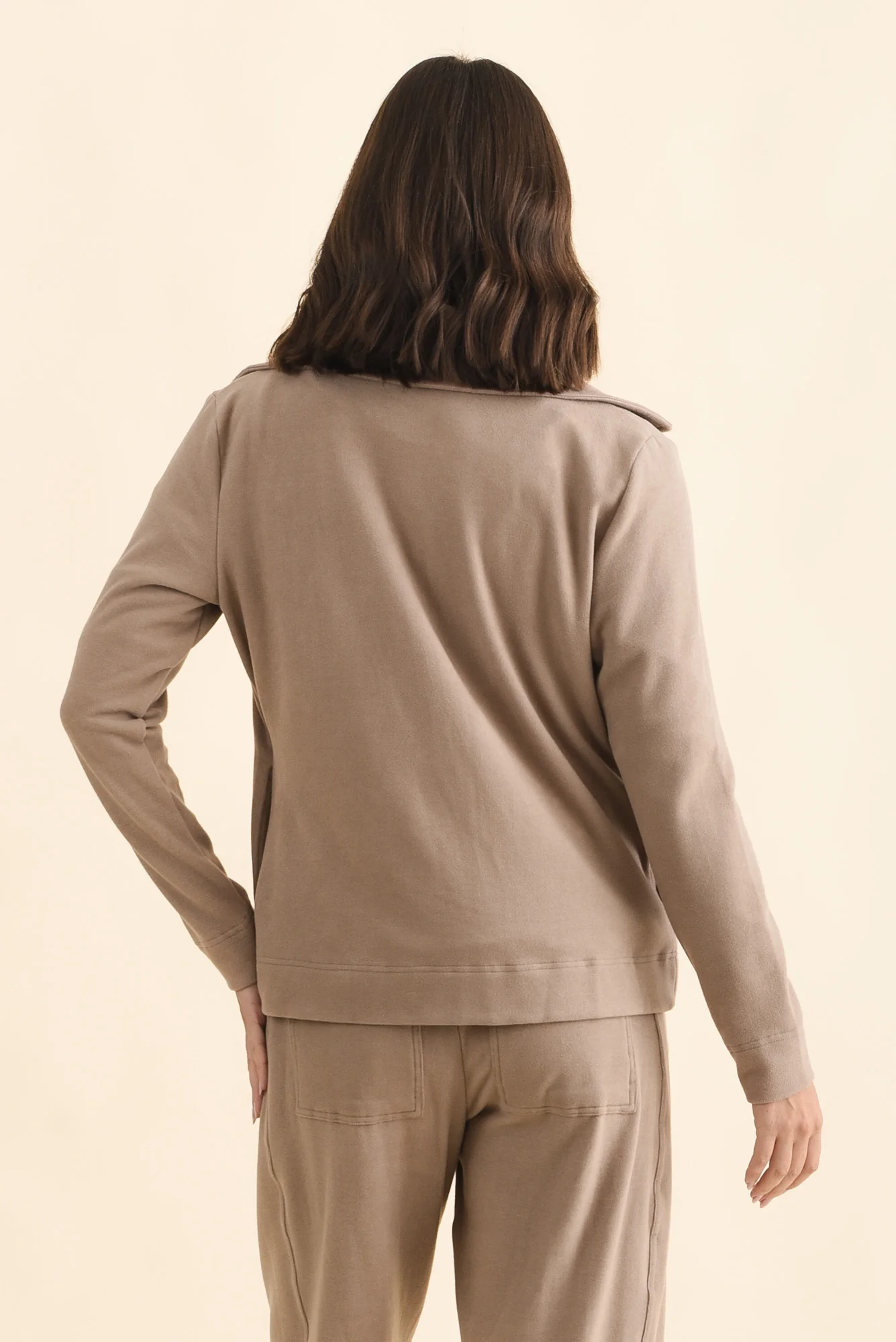 Souffle-Touch Beige Zip Jacket - Image 5