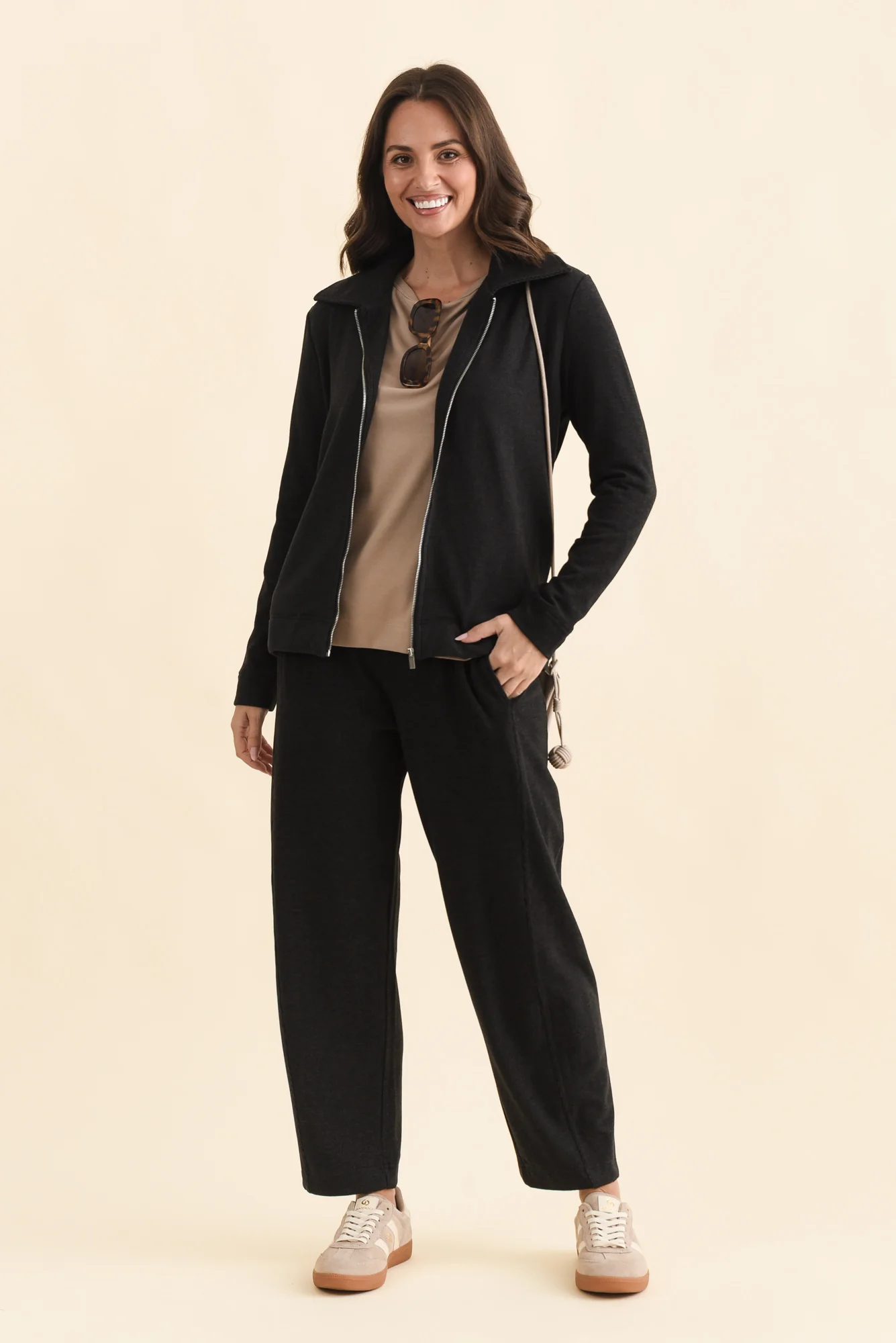 Souffle-Touch Charcoal Zip Jacket - Image 3