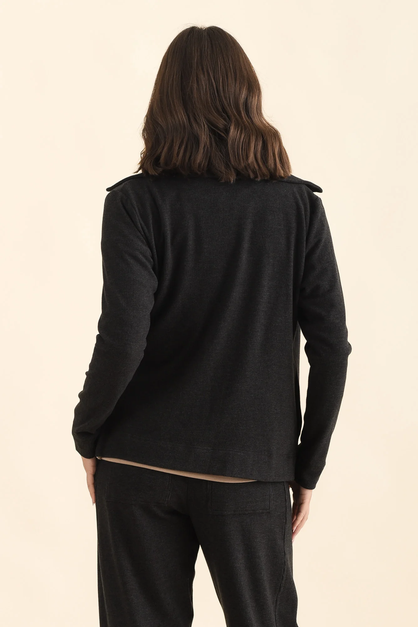 Souffle-Touch Charcoal Zip Jacket - Image 5