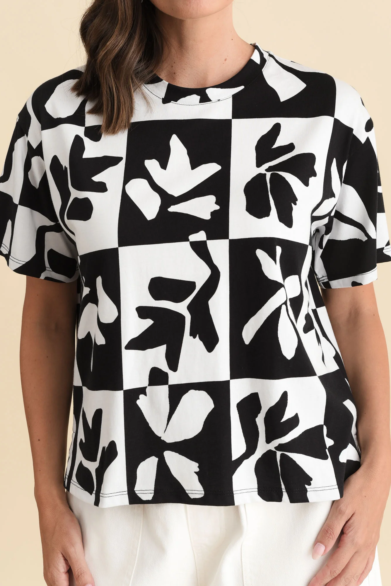 Splice Black Leaf Cotton Tee - Image 5