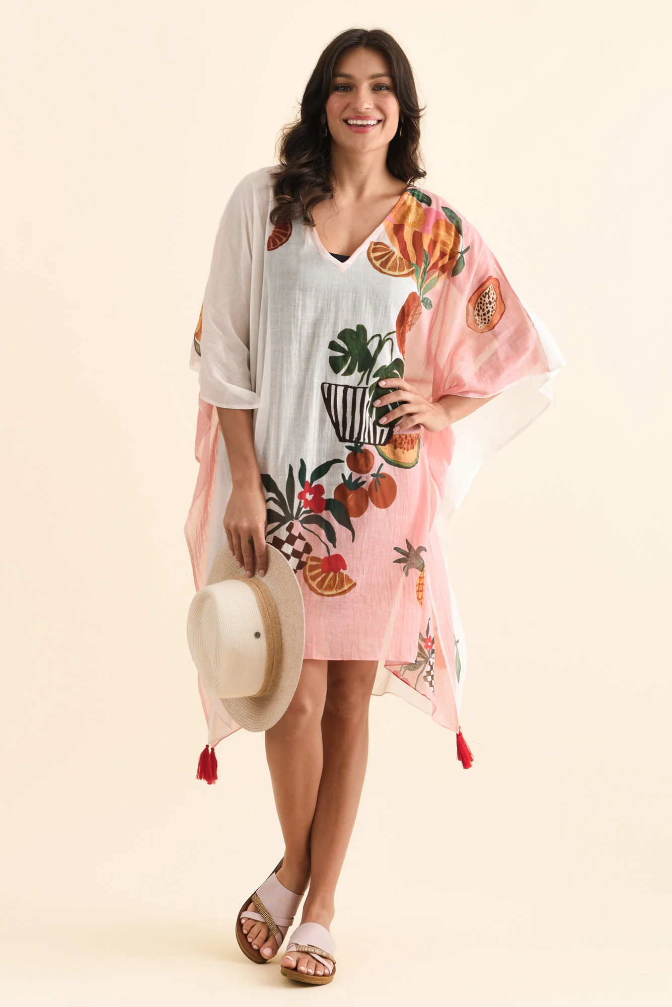 Stella Pink Fruity Cotton Kaftan