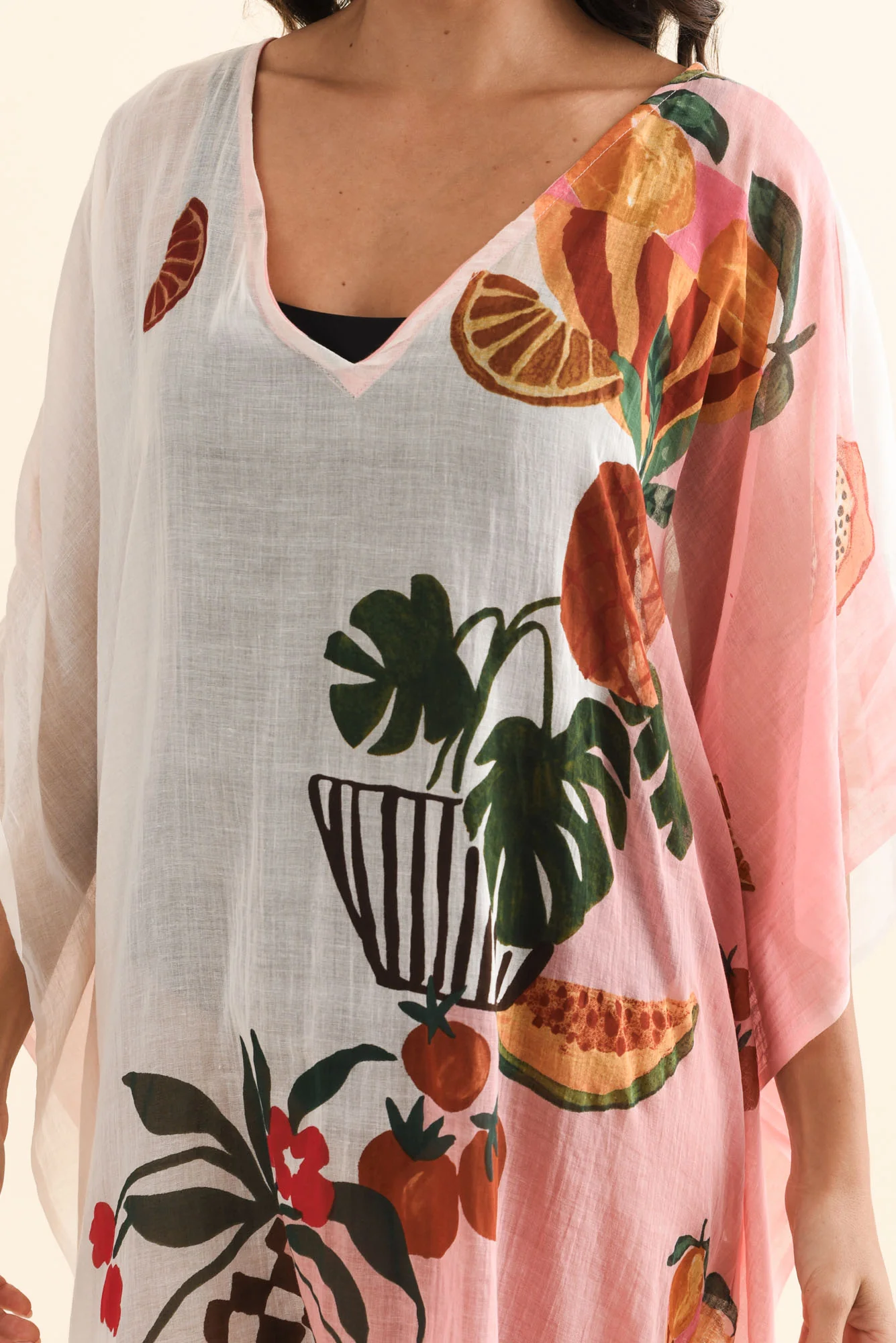 Stella Pink Fruity Cotton Kaftan - Image 5