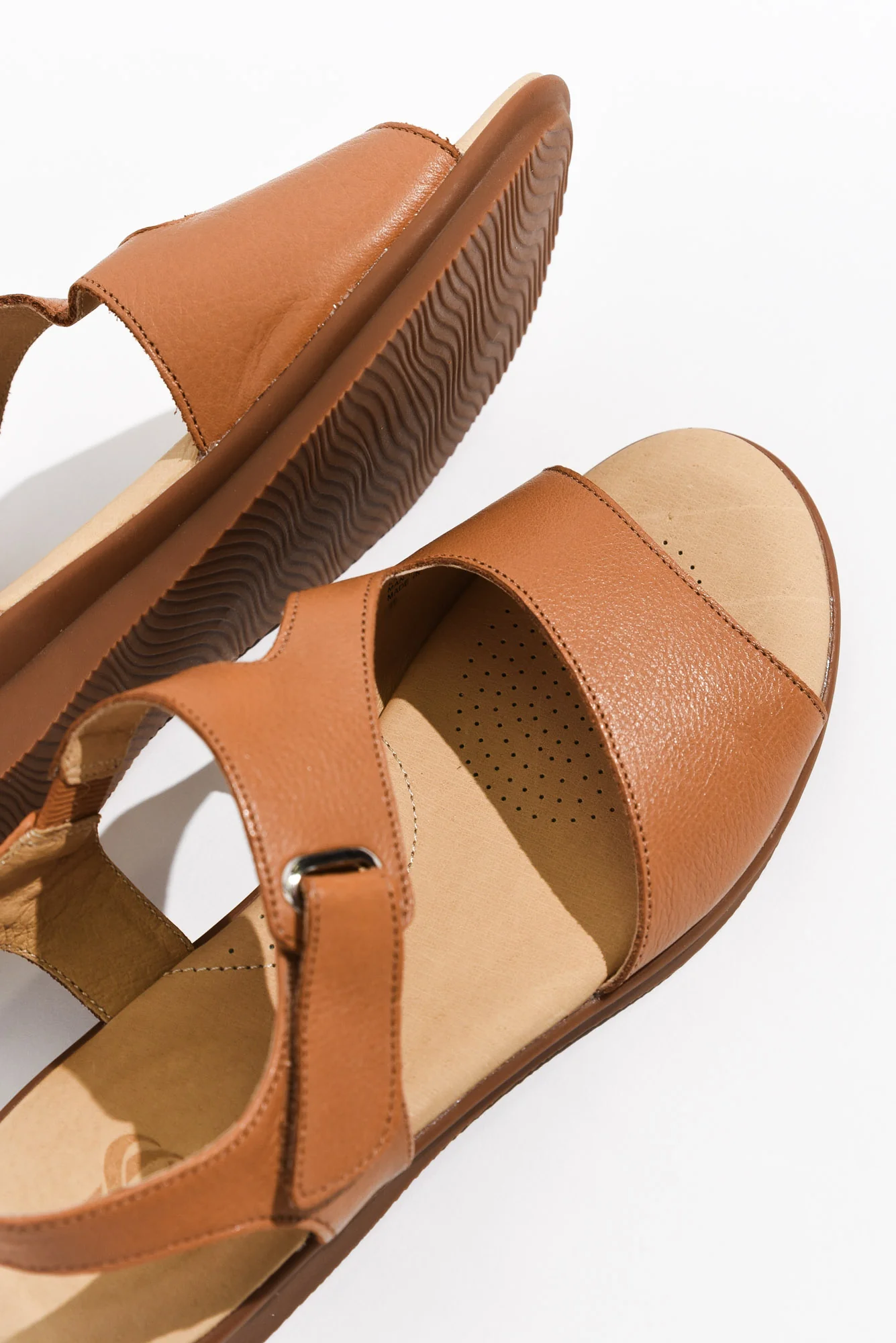 Stie Tan Leather Velcro Sandal - Image 3