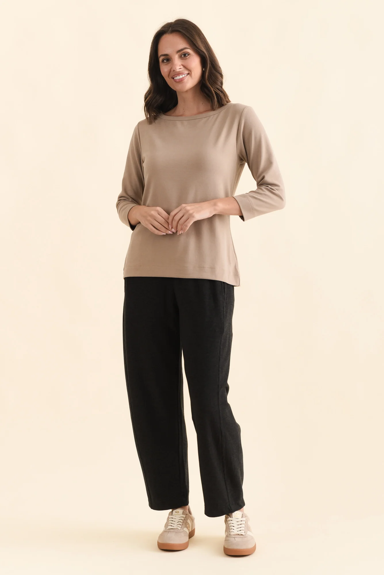 SuedeLuxe Beige 3/4 Sleeve Top - Image 7
