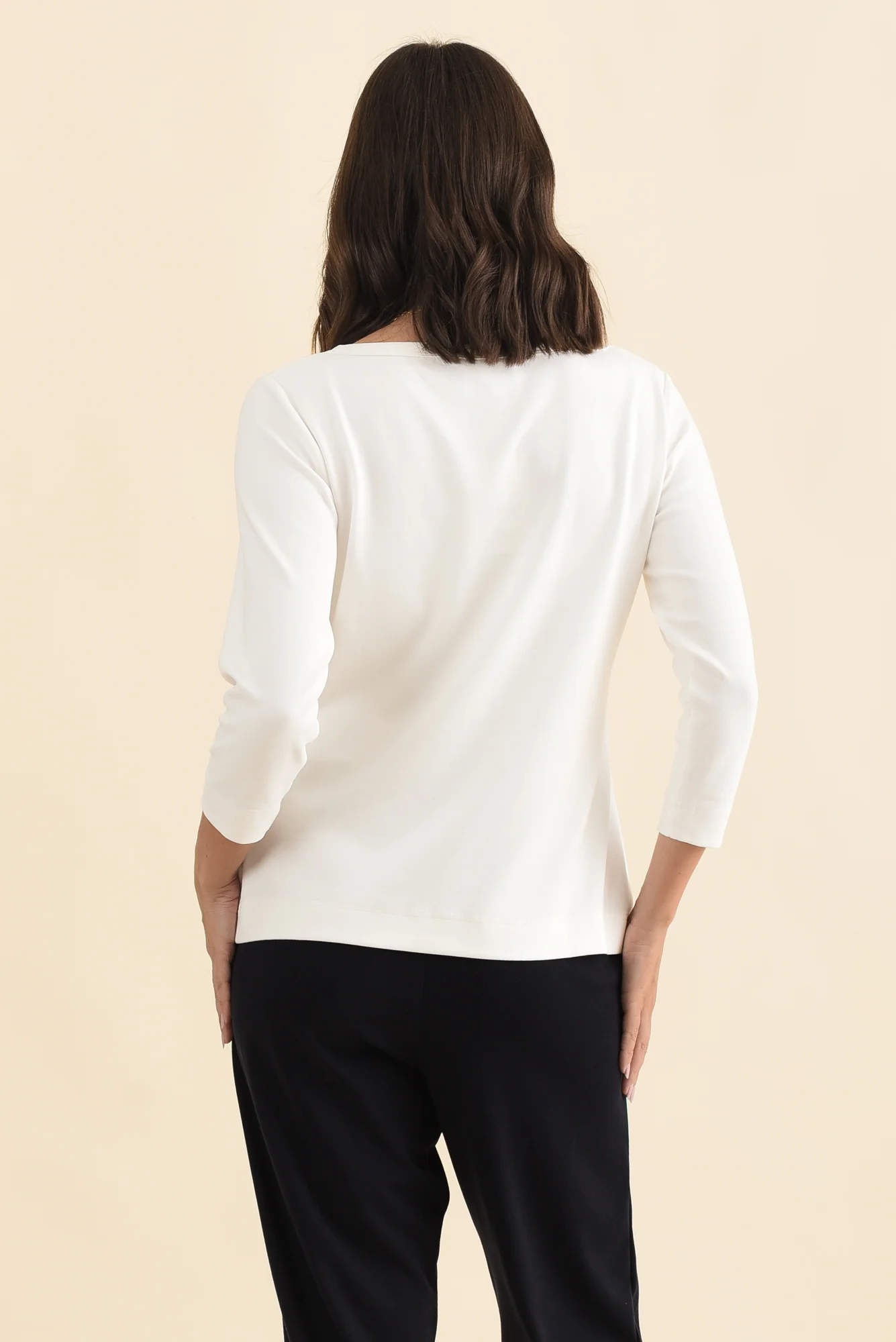 SuedeLuxe White 3/4 Sleeve Top - Image 5