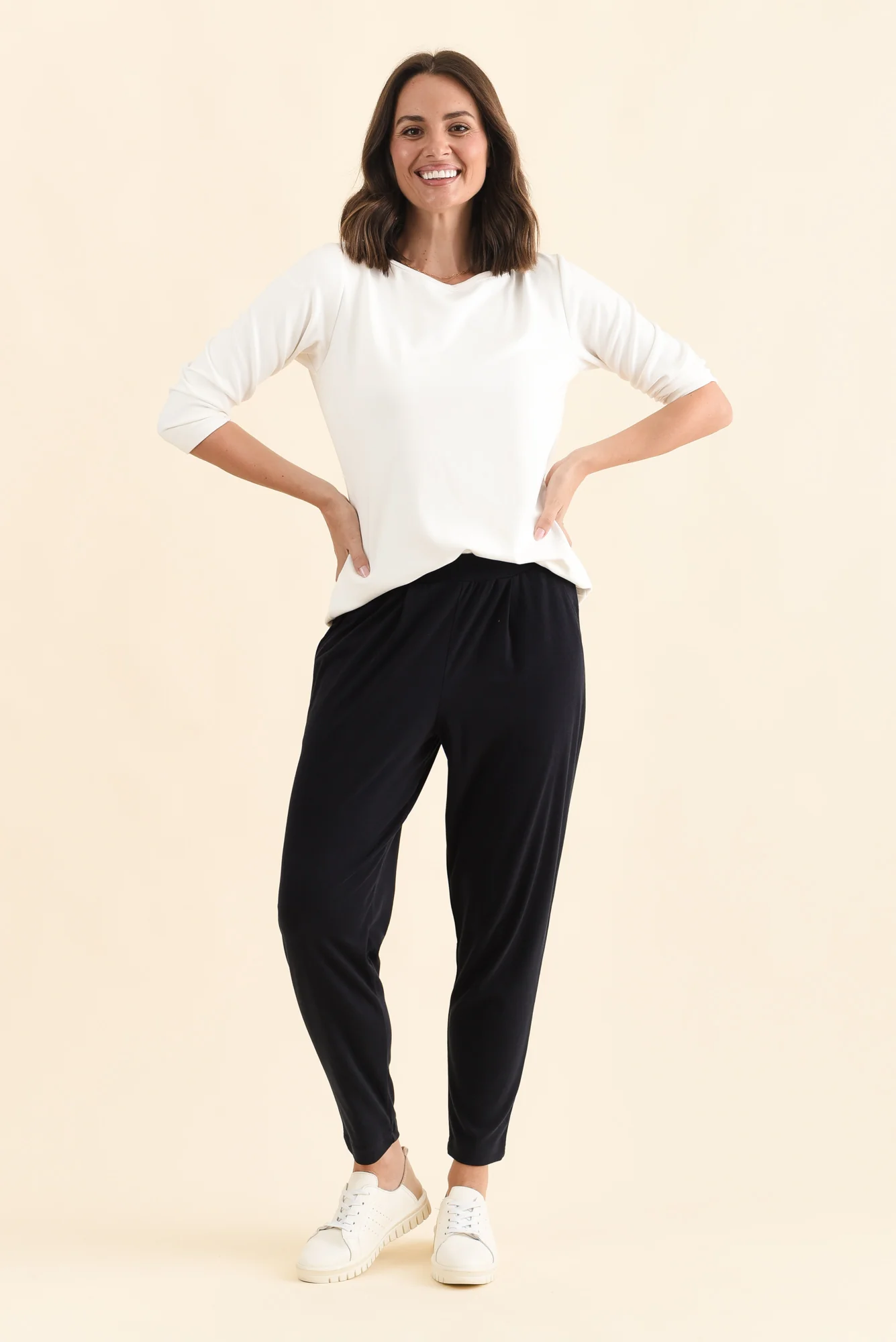 SuedeLuxe White 3/4 Sleeve Top - Image 7