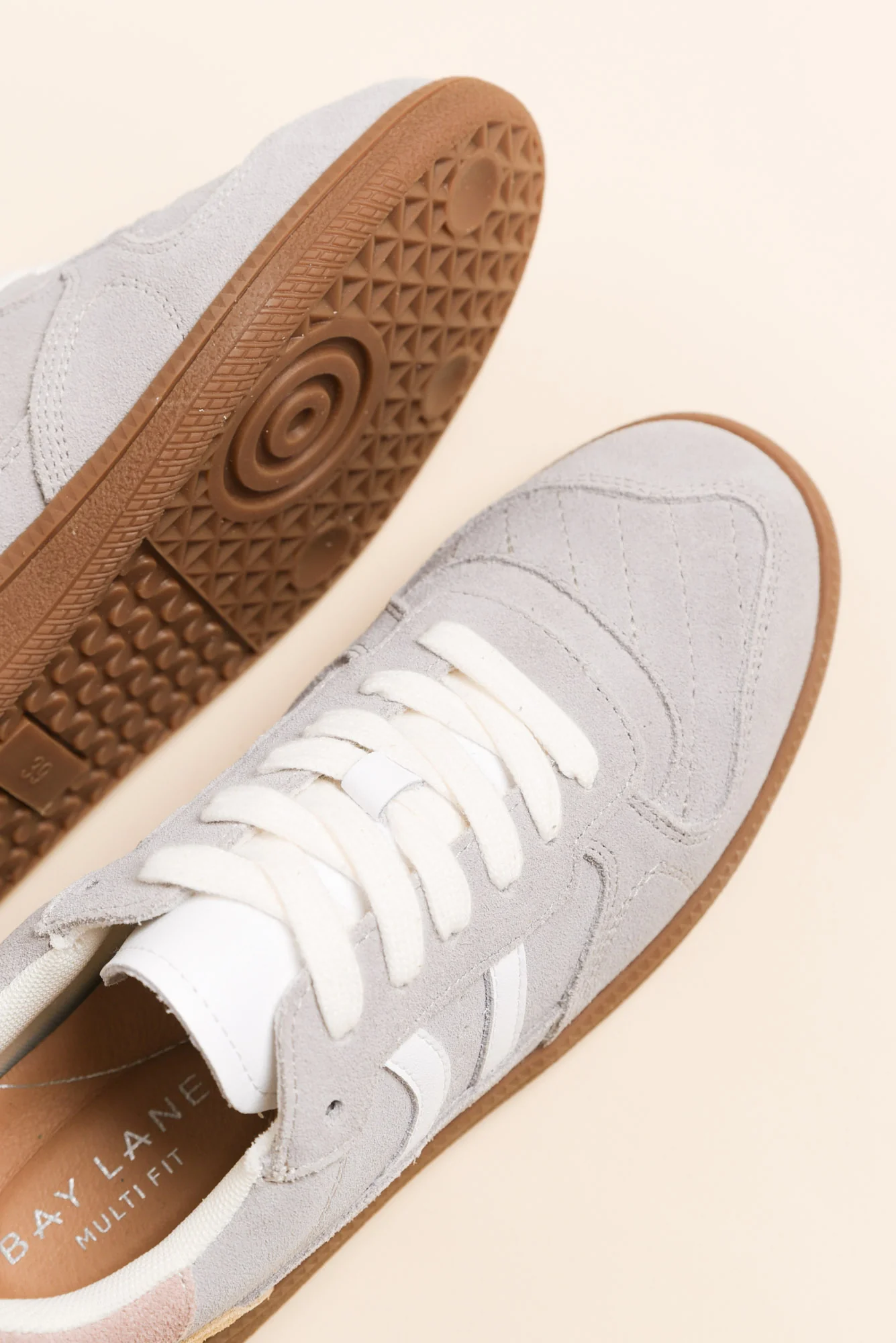 Sunny Grey Contrast Suede Sneaker - Image 3
