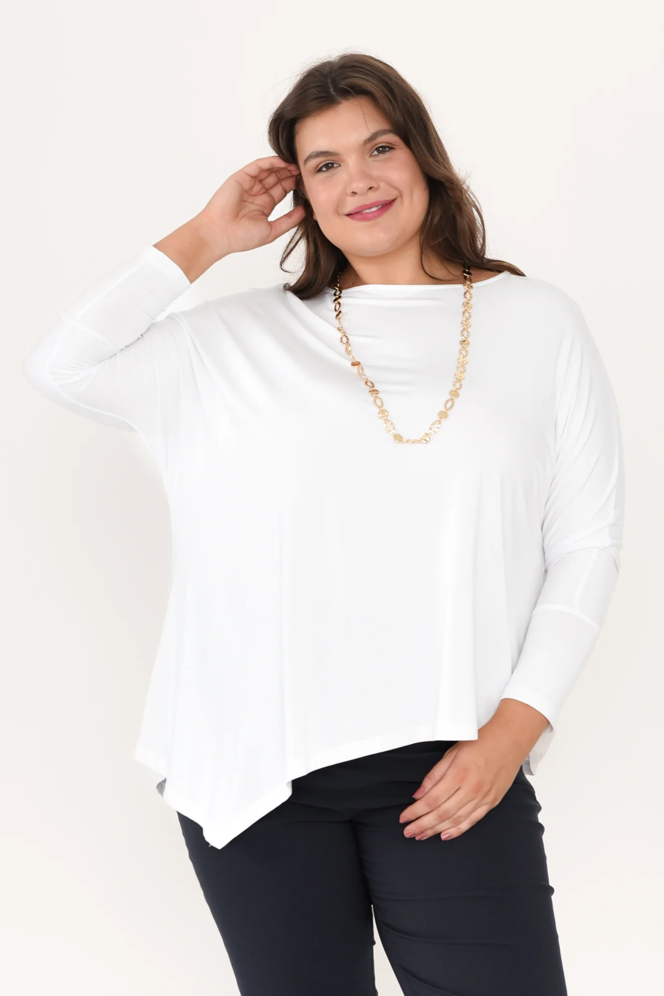 Susie White Asymmetrical Bamboo Top - Image 10