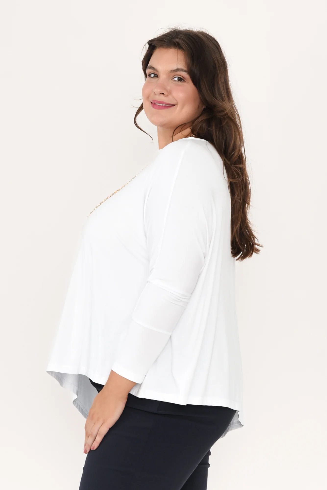Susie White Asymmetrical Bamboo Top - Image 12