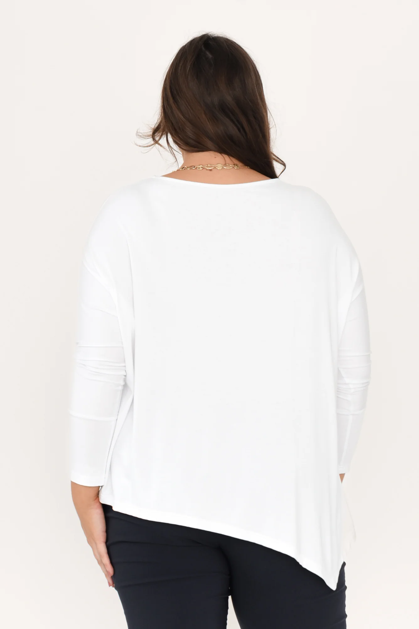 Susie White Asymmetrical Bamboo Top - Image 13